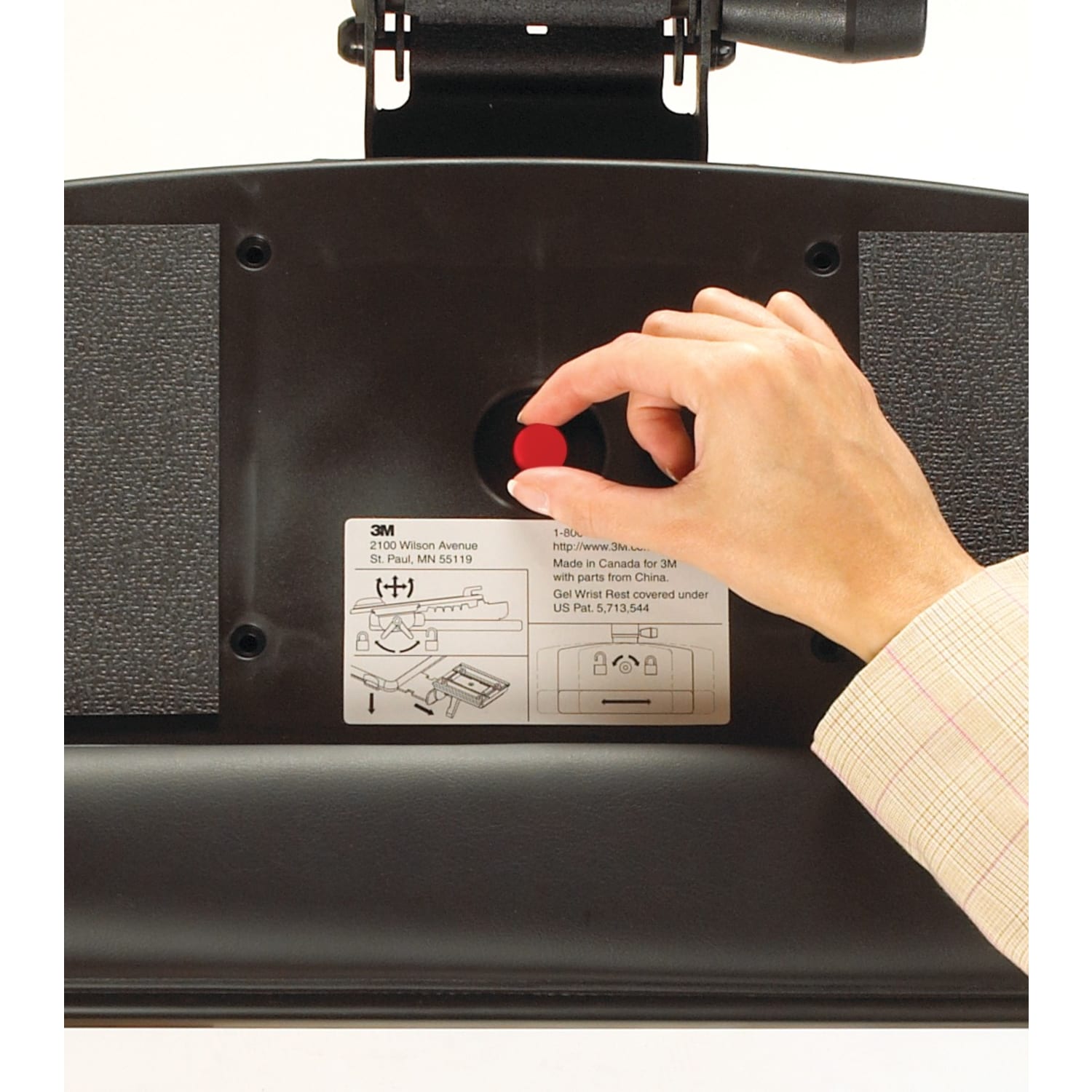 3M Underdesk Knob-Adjustable Keyboard Tray, Black, T32809 - Image 5