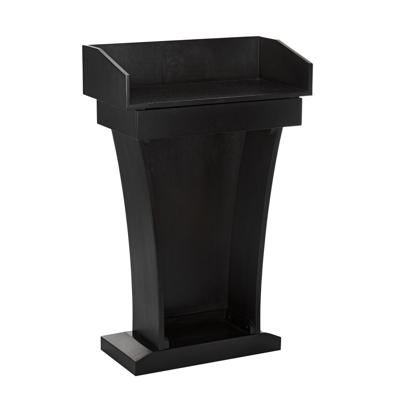 Alpine AdirOffice Stand-Up Floor Podium Lectern With Drawer And Storage Area, 43-5/16inH x 27-9/16inW x 14inD, Black