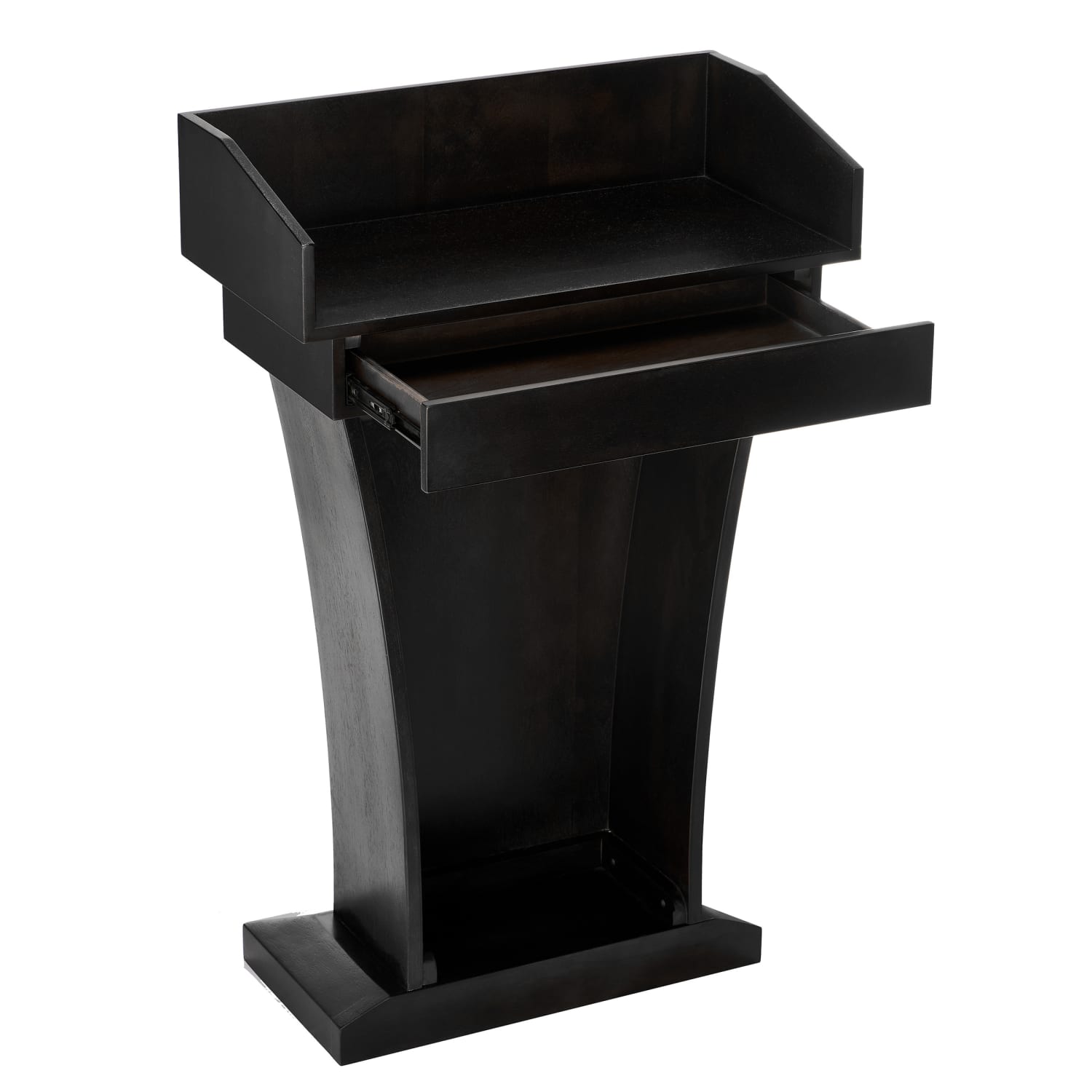 Alpine AdirOffice Stand-Up Floor Podium Lectern With Drawer And Storage Area, 43-5/16inH x 27-9/16inW x 14inD, Black - Image 3