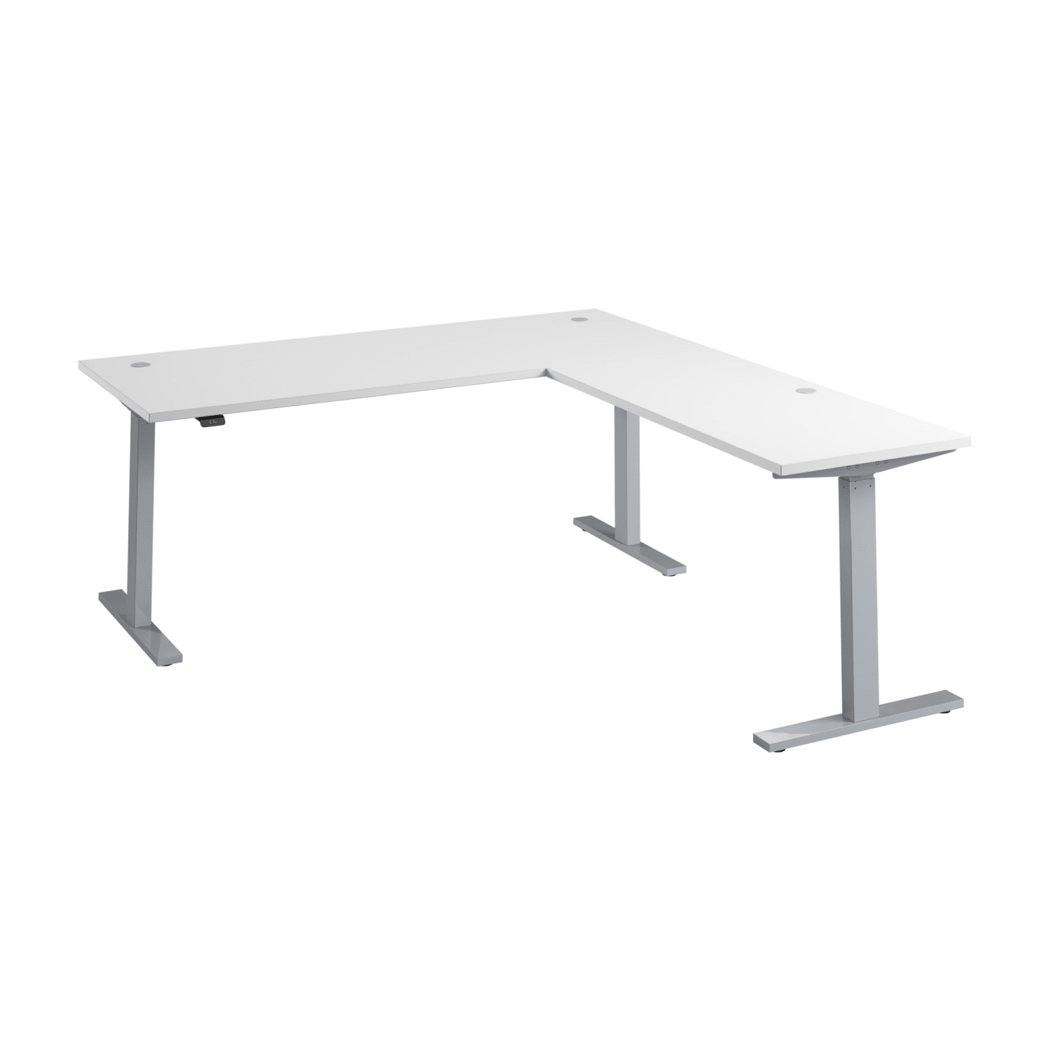 Bush Business Furniture Move 60 Series 72inW Height Adjustable L Shaped Standing Desk, White/Cool Gray Metallic, Standard Delivery - Image 6
