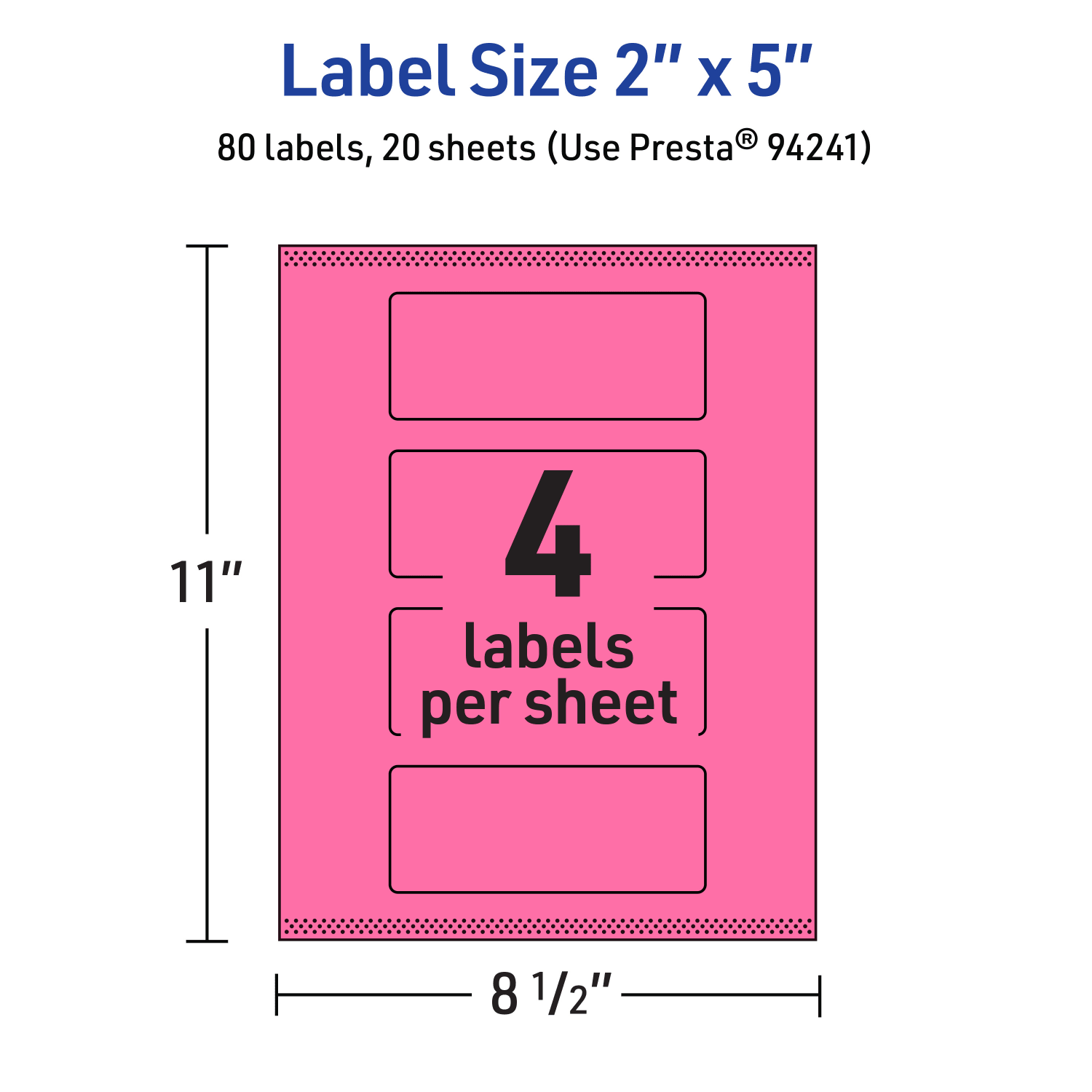 Avery Print-To-The-Edge Labels With Sure Feed Technology, 94241-BPP20, Rectangle, 2in x 5in, Matte Bright Pink, Pack of 80 - Image 6