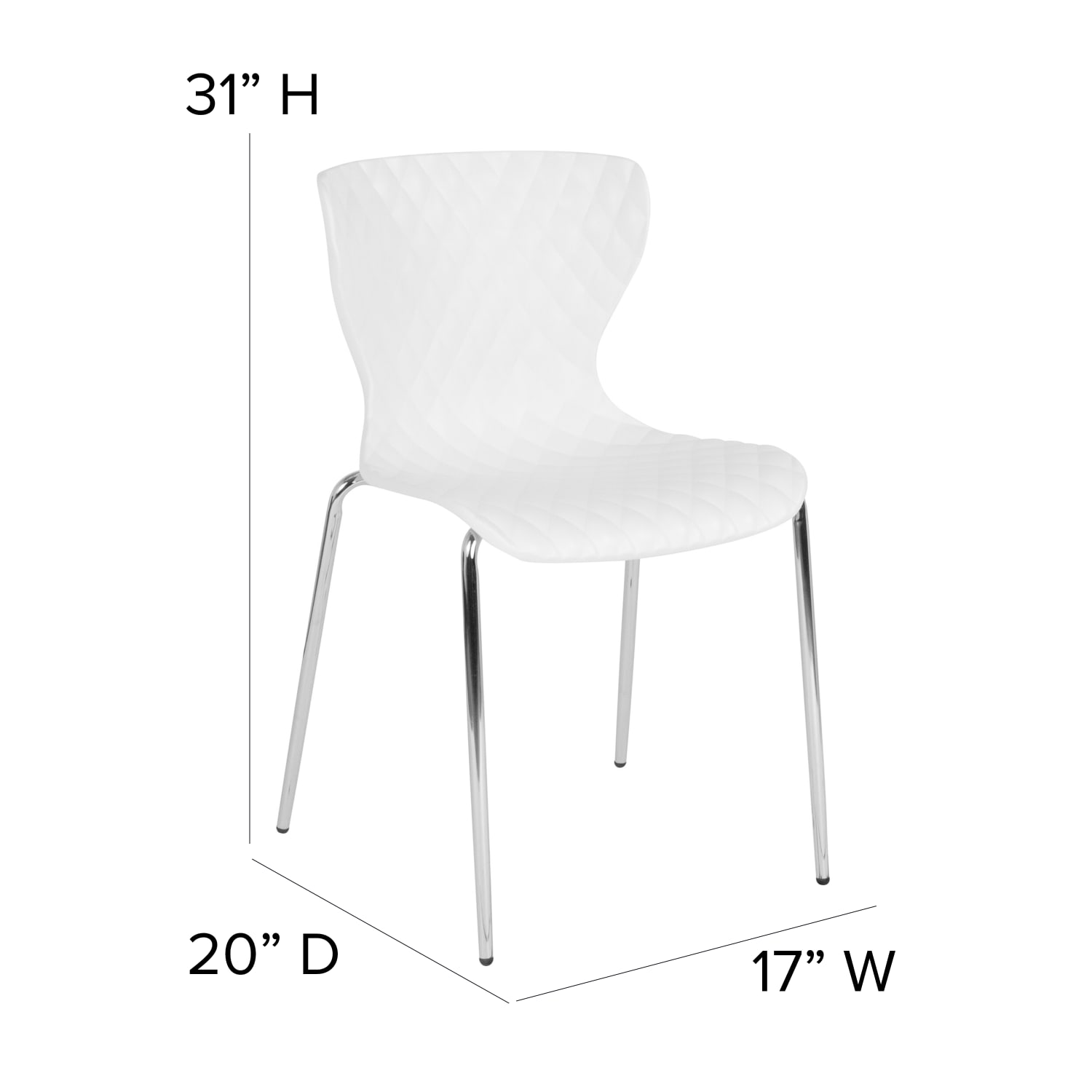 Flash Furniture Lowell Contemporary Design Plastic Stack Chair, White - Image 5
