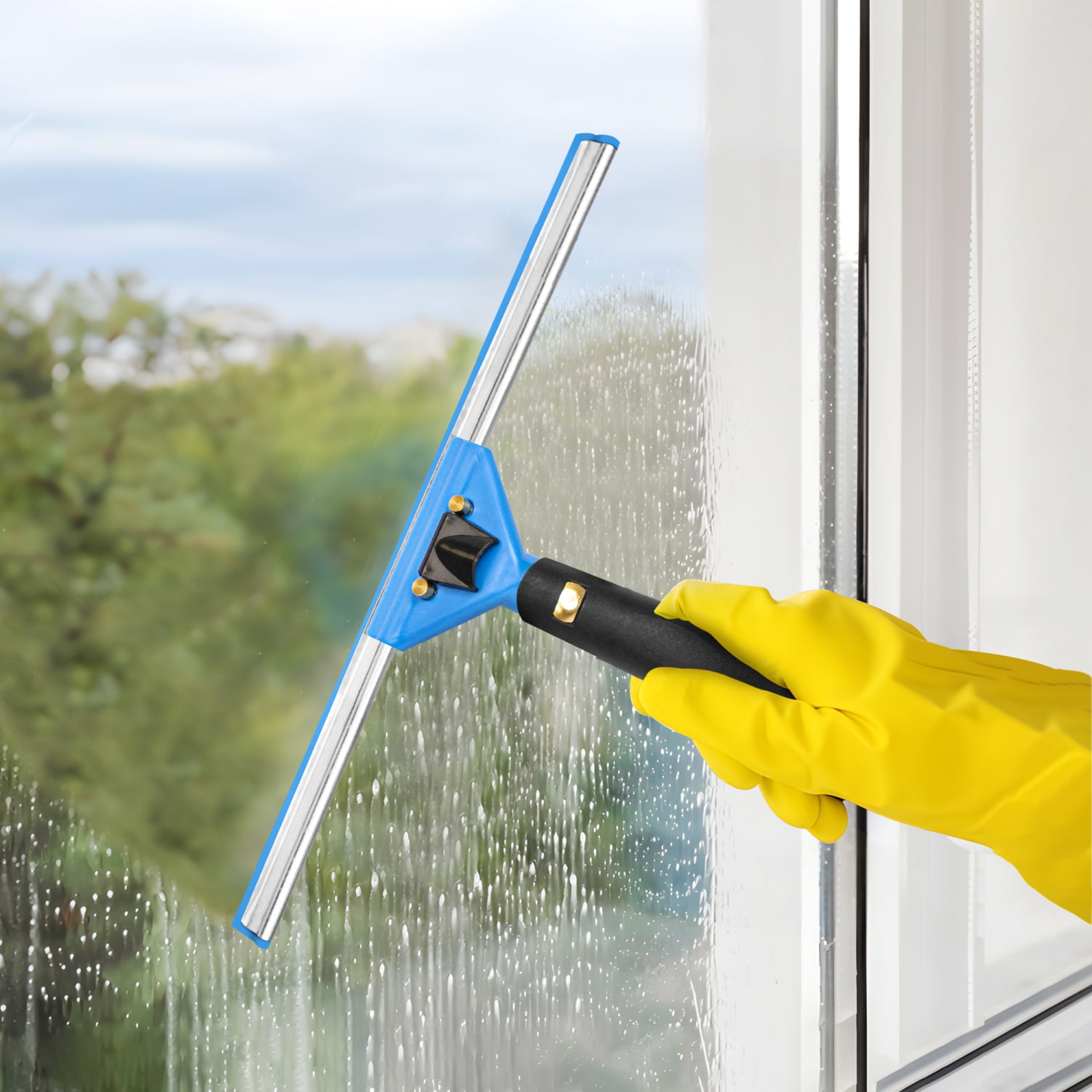 Gritt Commercial 18in Window Squeegee with Quick Release and Rubber Grip - Image 6