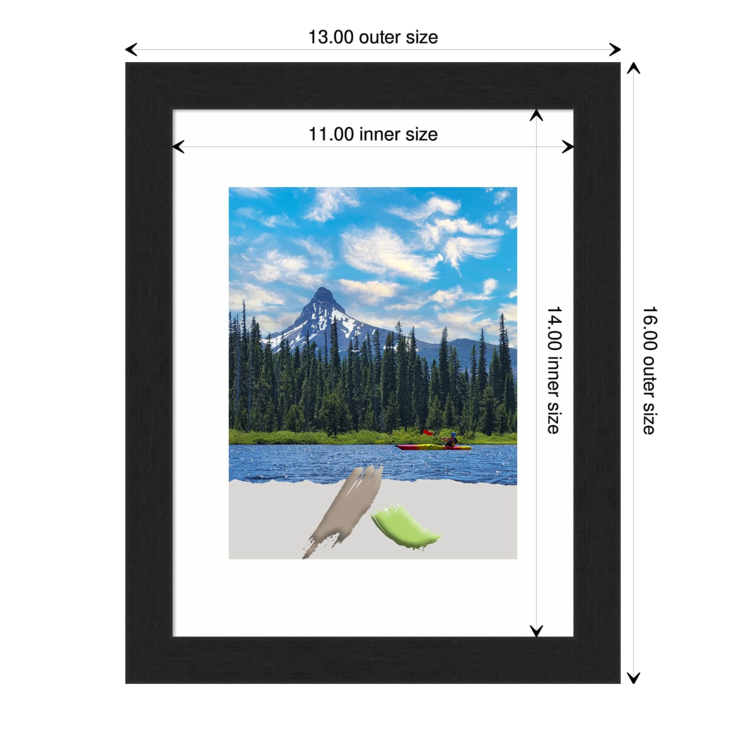 Amanti Art Grace Narrow Picture Frame, 13in x 16in, Opening Size 11in x 14in (Matted To 8in x 10in), Brushed Metallic Black - Image 5