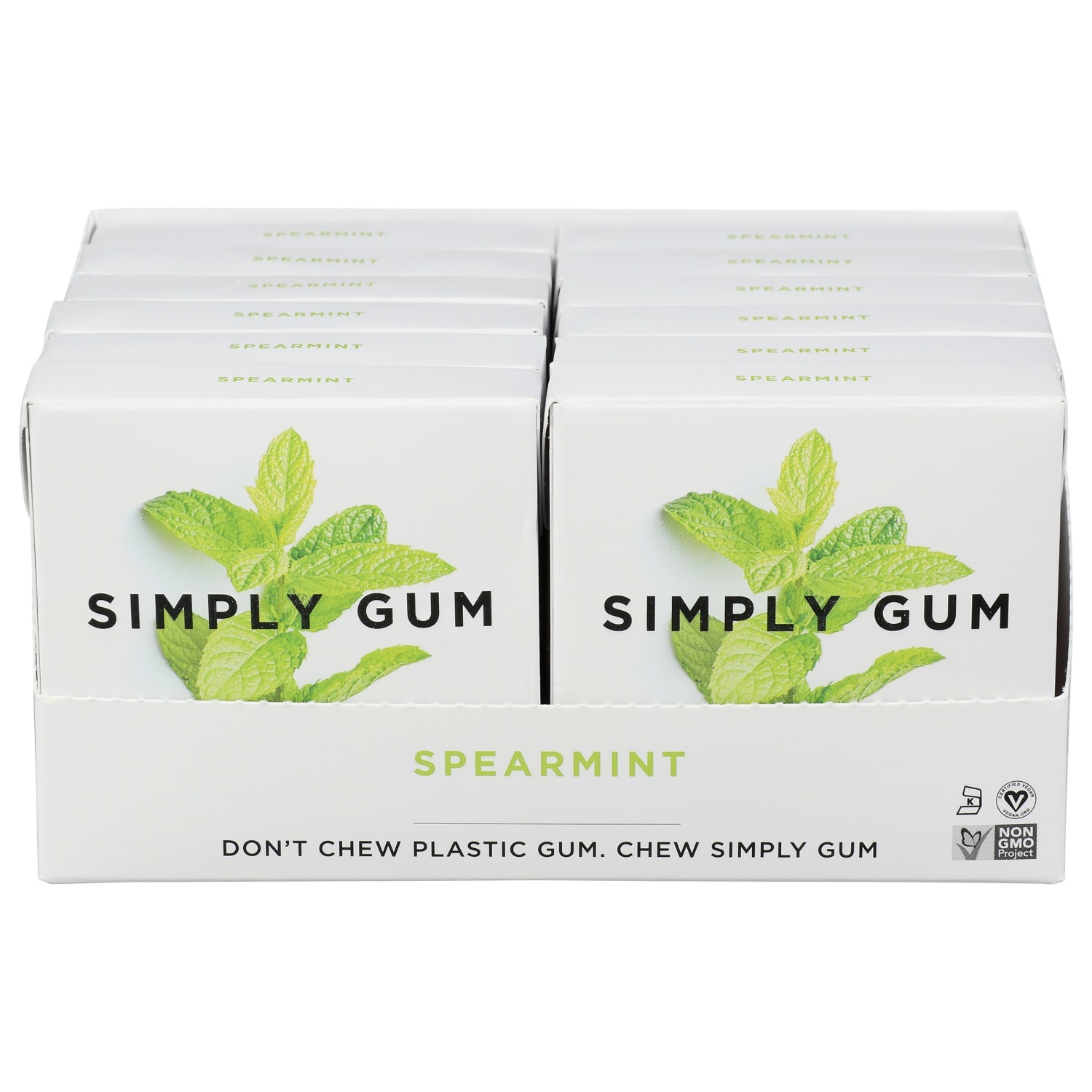 Simply Gum Chewing Gum, Spearmint, 0.74 Oz, Total Qty 12 - Image 5