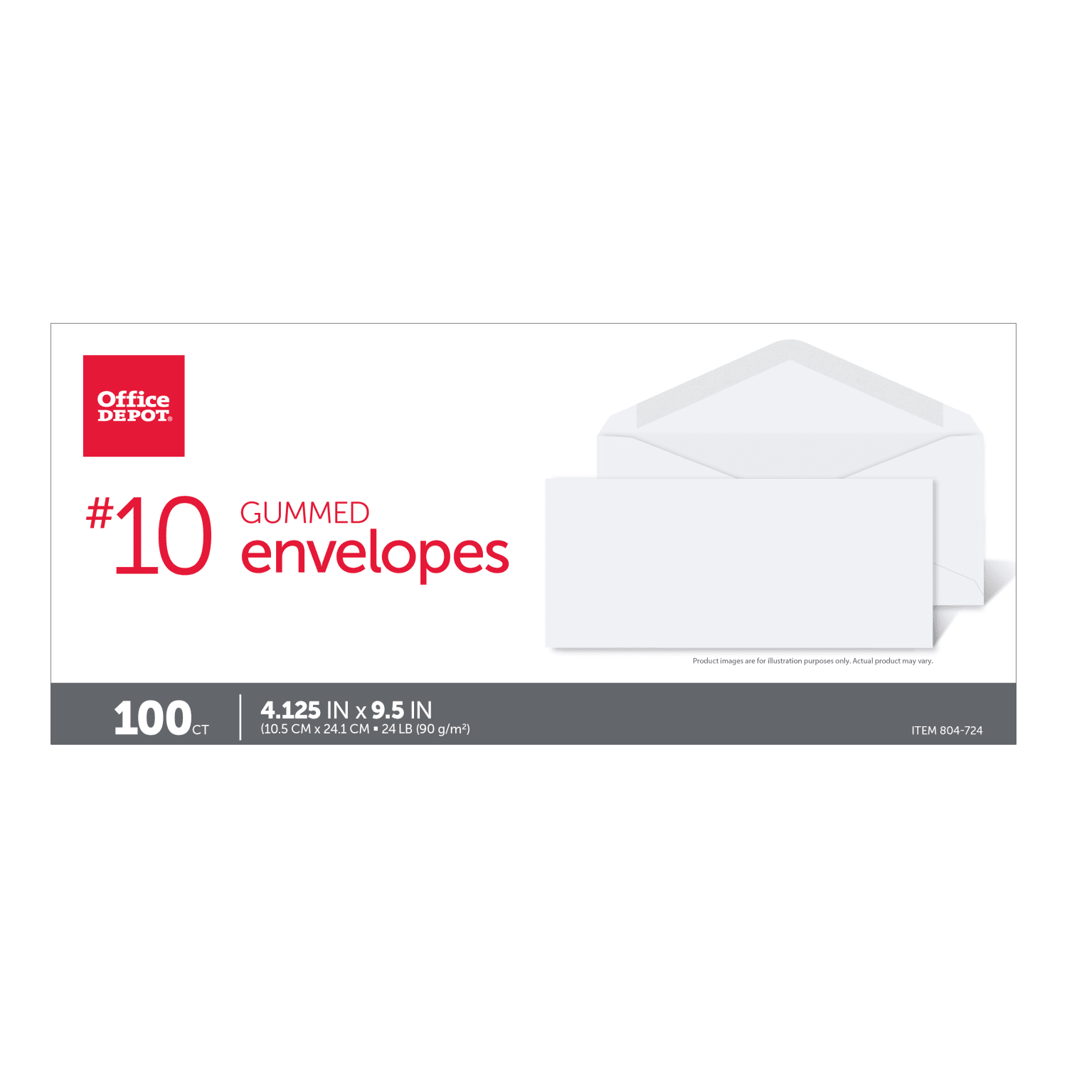 Office Depot Brand Envelopes, 4-1/8in x 9-1/2in, Gummed Seal, White, Box Of 100 - Image 5