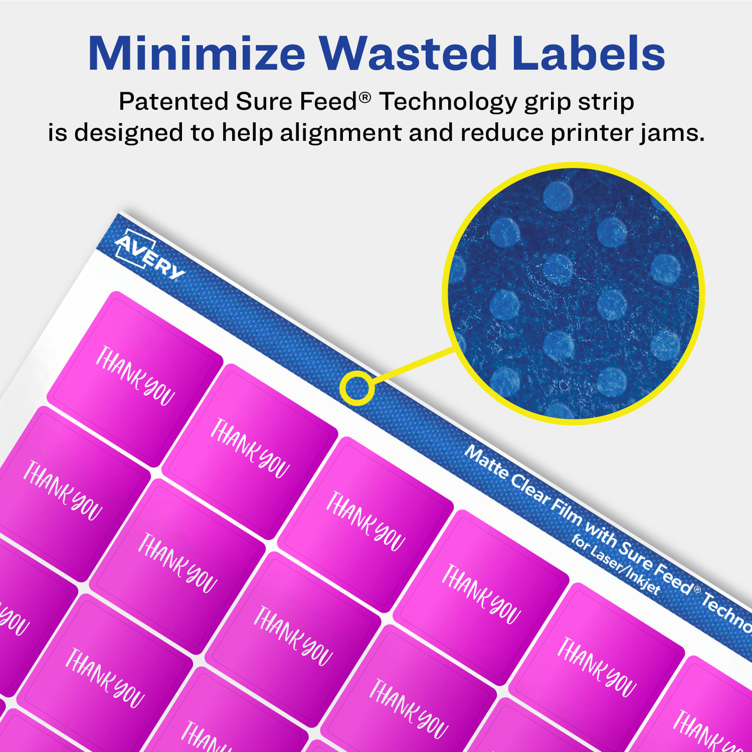 Avery Permanent Labels With Sure Feed, 94102-CMF25, Square, 3/4in x 3/4in, Matte Clear, Pack Of 2,000 - Image 5