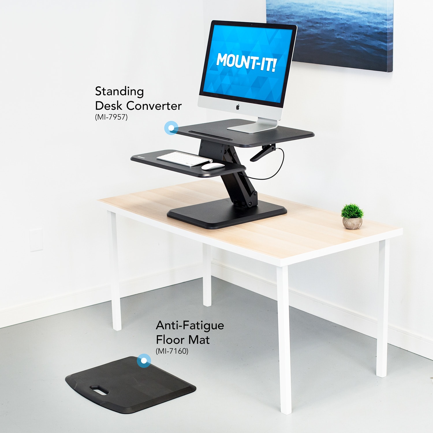 Mount-It! MI-STP109 Active Essentials Ergonomic 2-Piece Office Desk Riser Bundle - Image 6