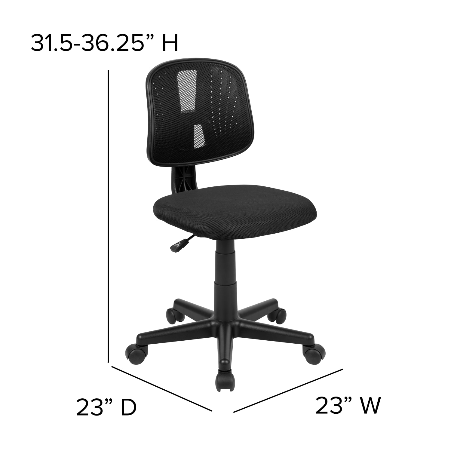 Flash Furniture Flash Fundamentals Mesh Mid Back Swivel Task Office Chair With Pivot Back Black PopularChairscom