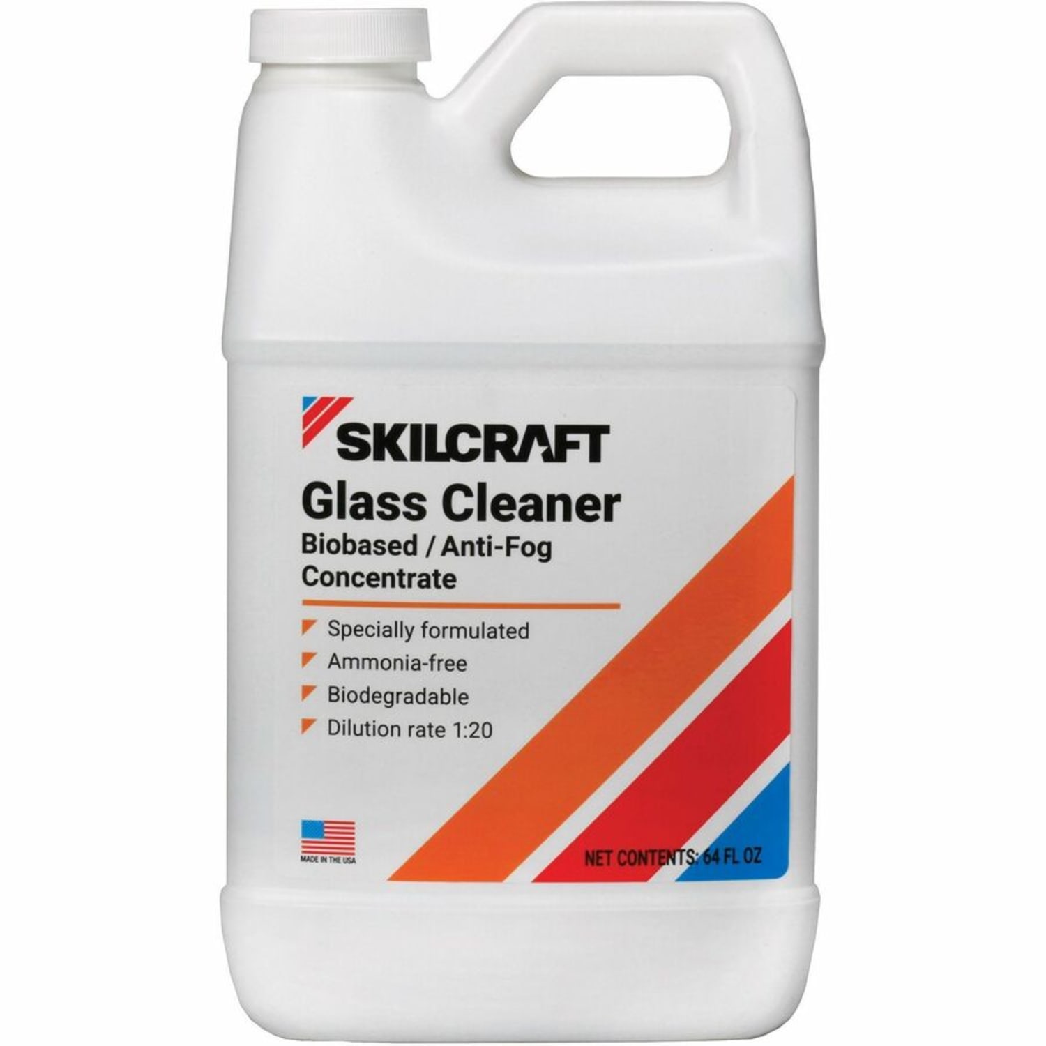 SKILCRAFT Heavy-Duty Glass Cleaner, Concentrate, Liquid, 64 fl oz, Case of 6 - 6909999 - Image 3