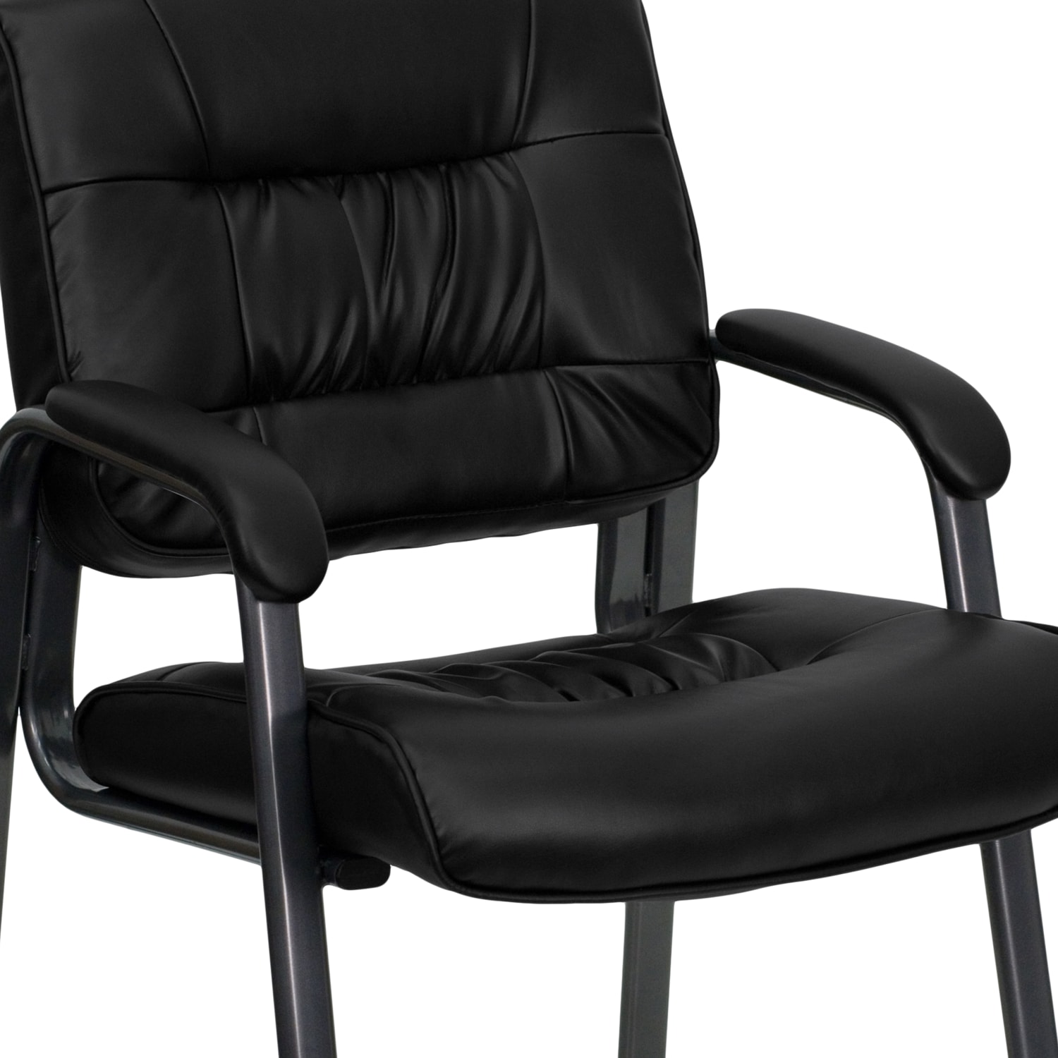 Flash Furniture LeatherSoft Executive Side Reception Chair with Powder Coated Frame BlackTitanium Gray PopularChairscom Flash Furniture LeatherSoft Executive Side Reception Chair with Powder Coated Frame BlackTitanium Gray PopularChairscom