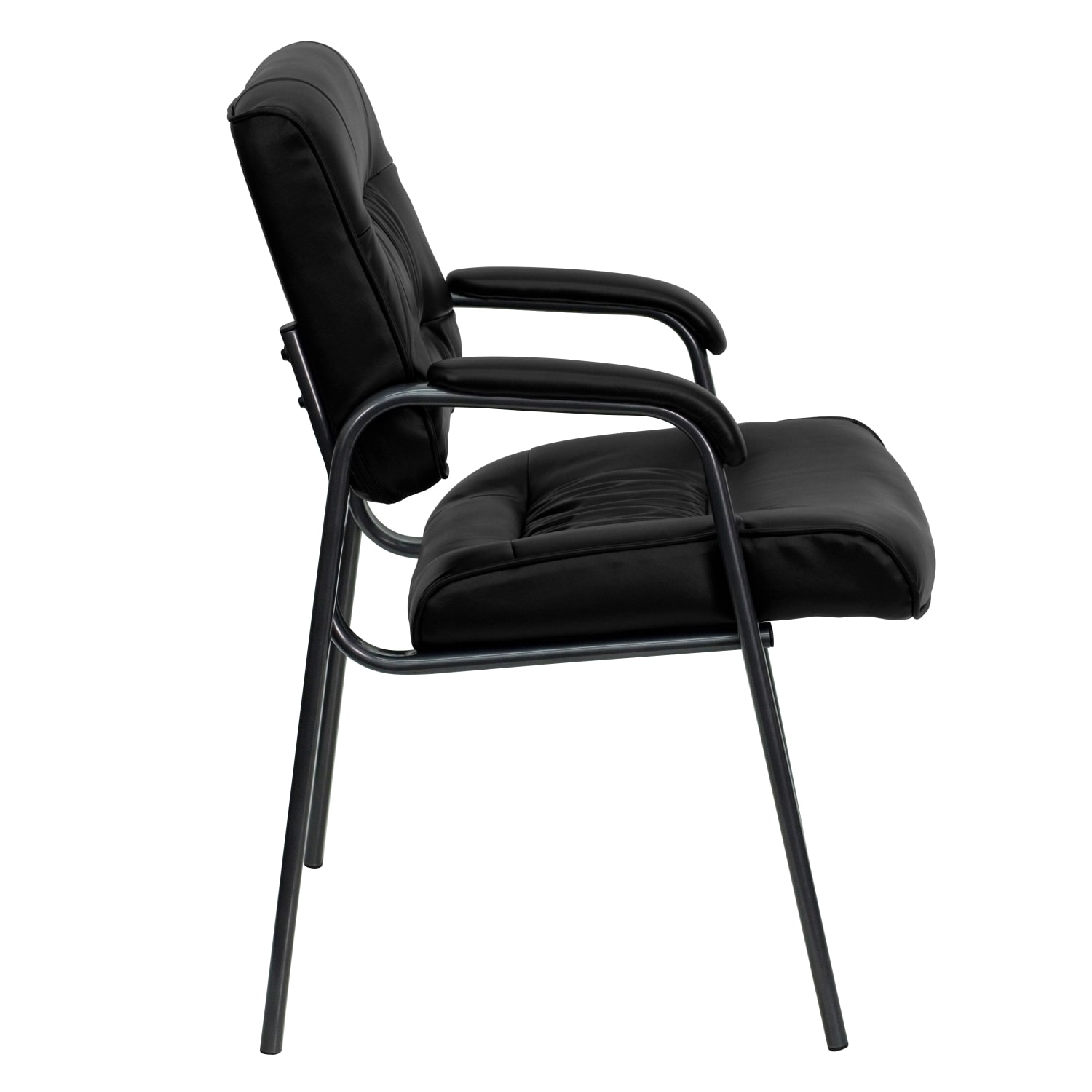 Flash Furniture LeatherSoft Executive Side Reception Chair with Powder Coated Frame BlackTitanium Gray PopularChairscom Flash Furniture LeatherSoft Executive Side Reception Chair with Powder Coated Frame BlackTitanium Gray PopularChairscom