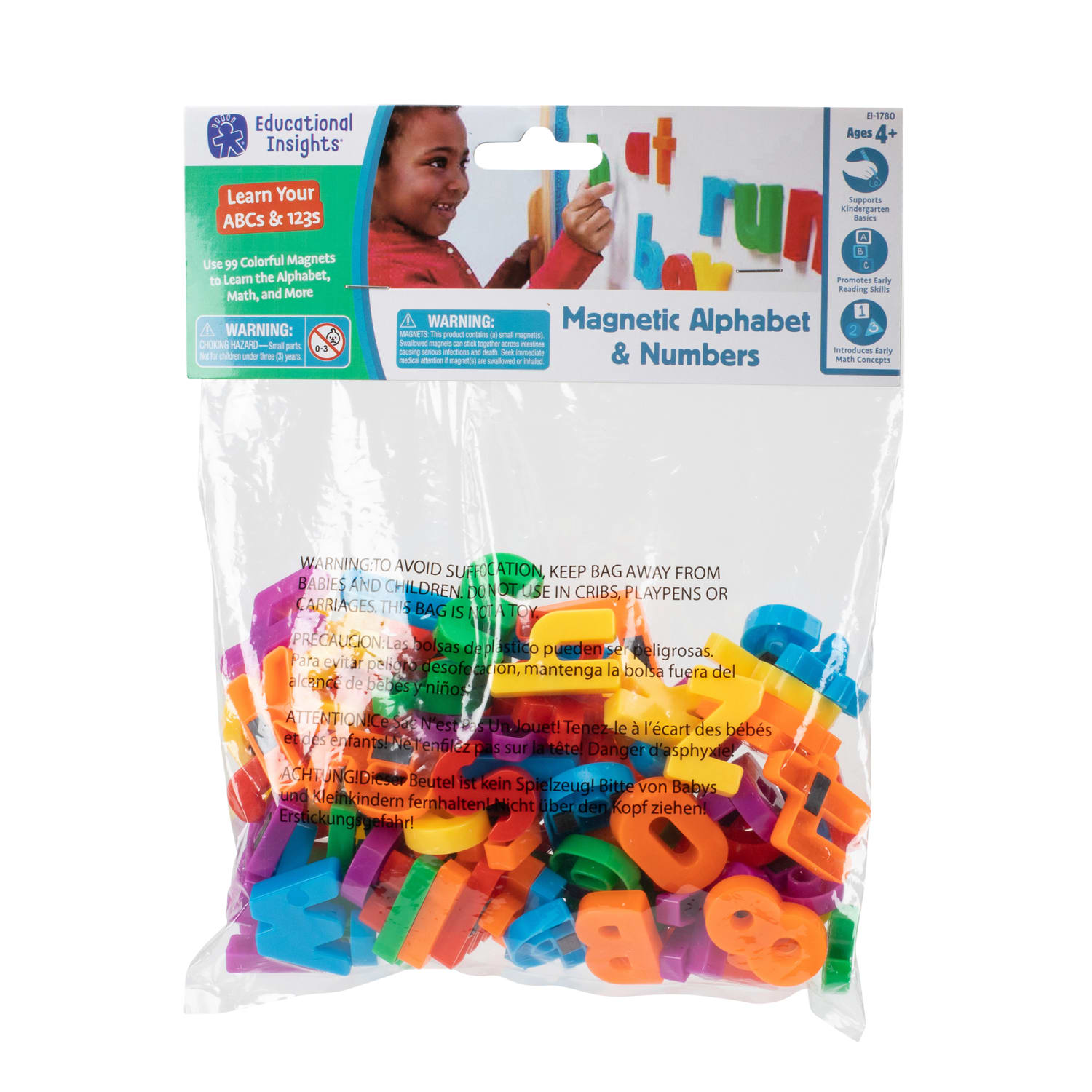 Educational Insights Magnetic Letters & Numbers, Assorted Colors, 99 Pieces Per Pack, Set Of 2 Packs - Image 3
