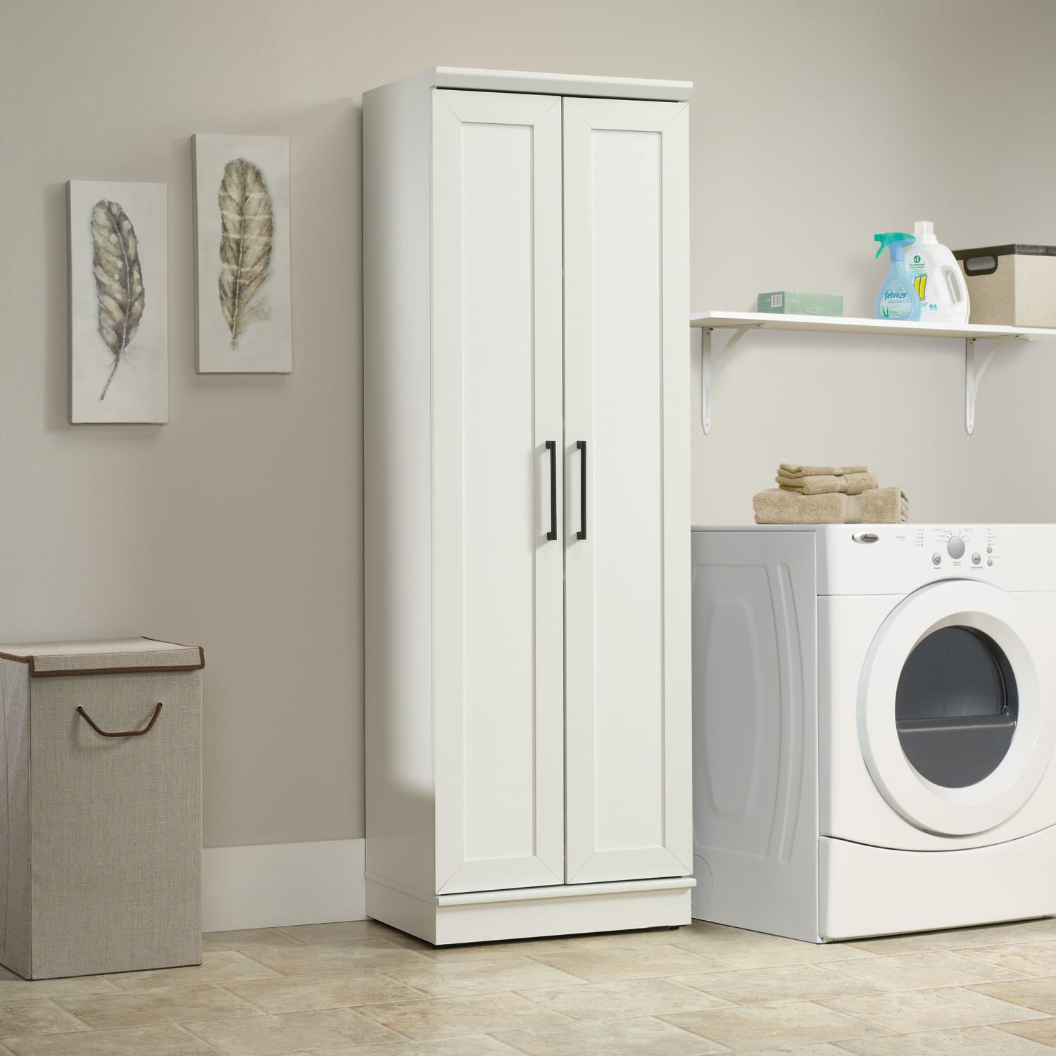 Sauder HomePlus Narrow Storage Cabinet, Soft White - Image 4