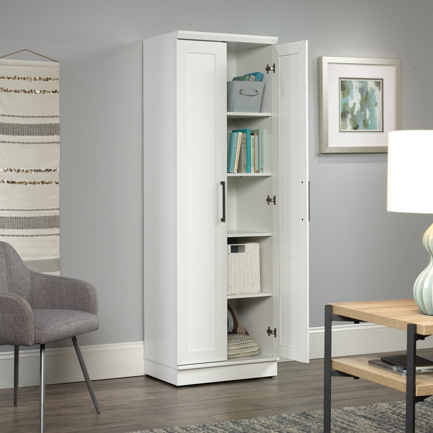 Sauder HomePlus Narrow Storage Cabinet, Soft White - Image 5