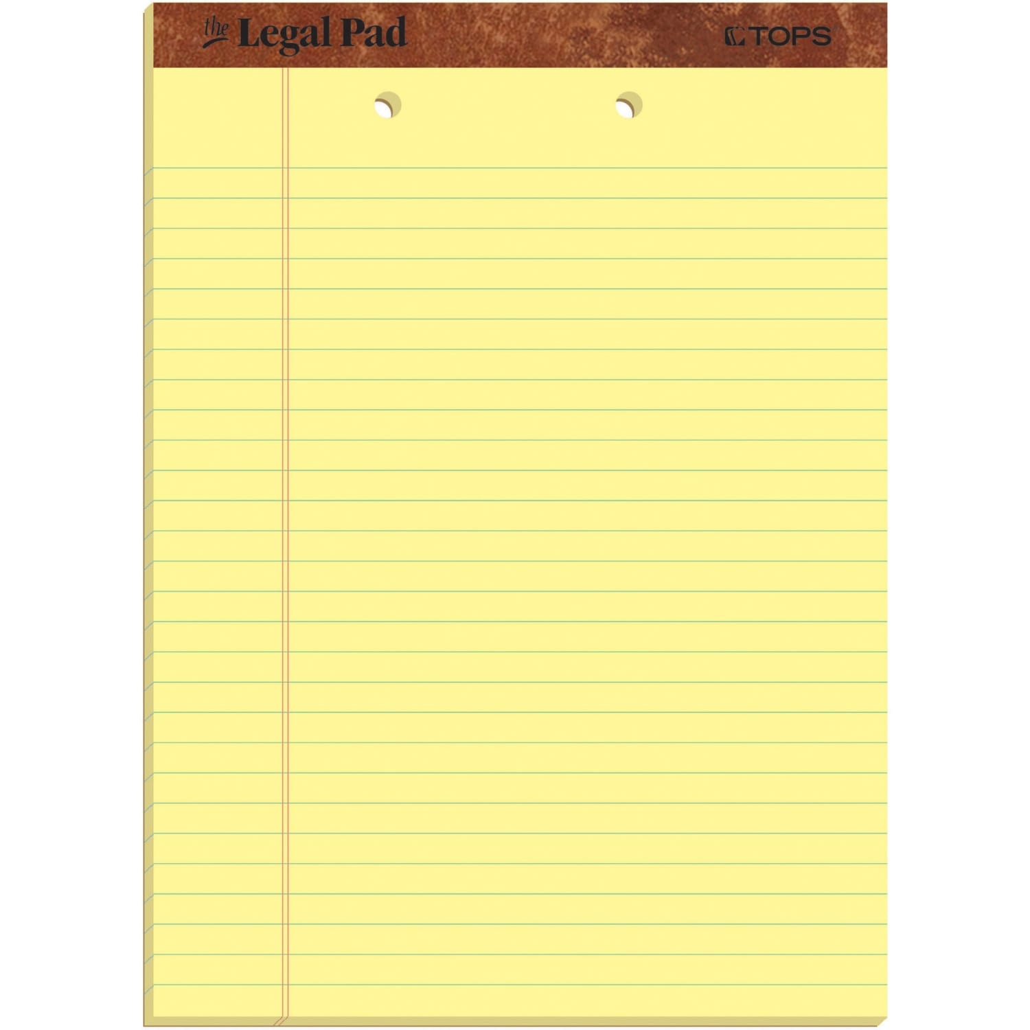TOPS 2-Hole Punched Perforated Writing Pads, 8 1/2in x 11 3/4in, Legal Ruled, 50 Sheets, Canary, Pack Of 12 Pads - Image 4
