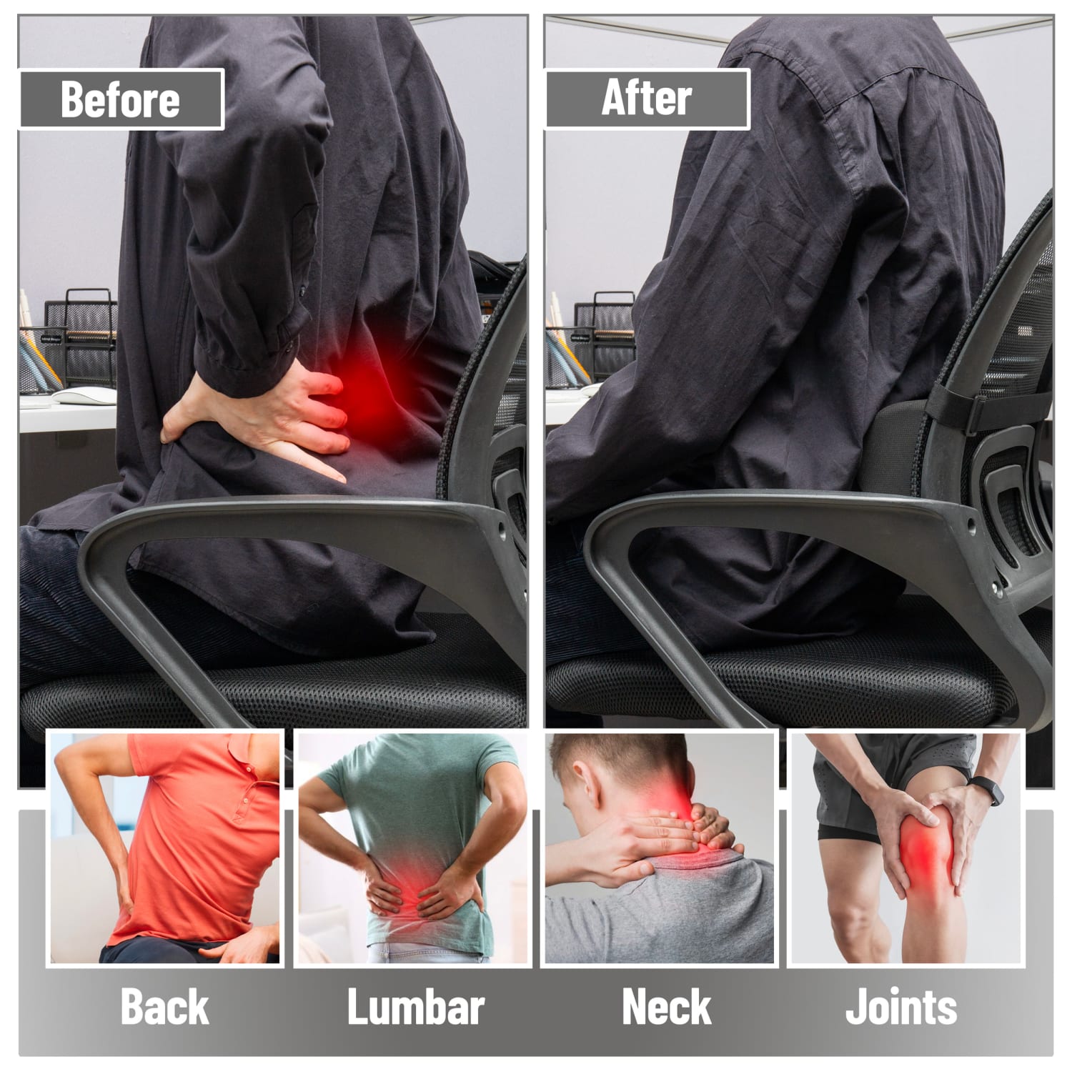 Mind Reader Lumbar Roll Pillow With Air-Cloud Memory Foam, 4-1/2in x 11-1/2in, Back, Total Qty 1 - Image 6