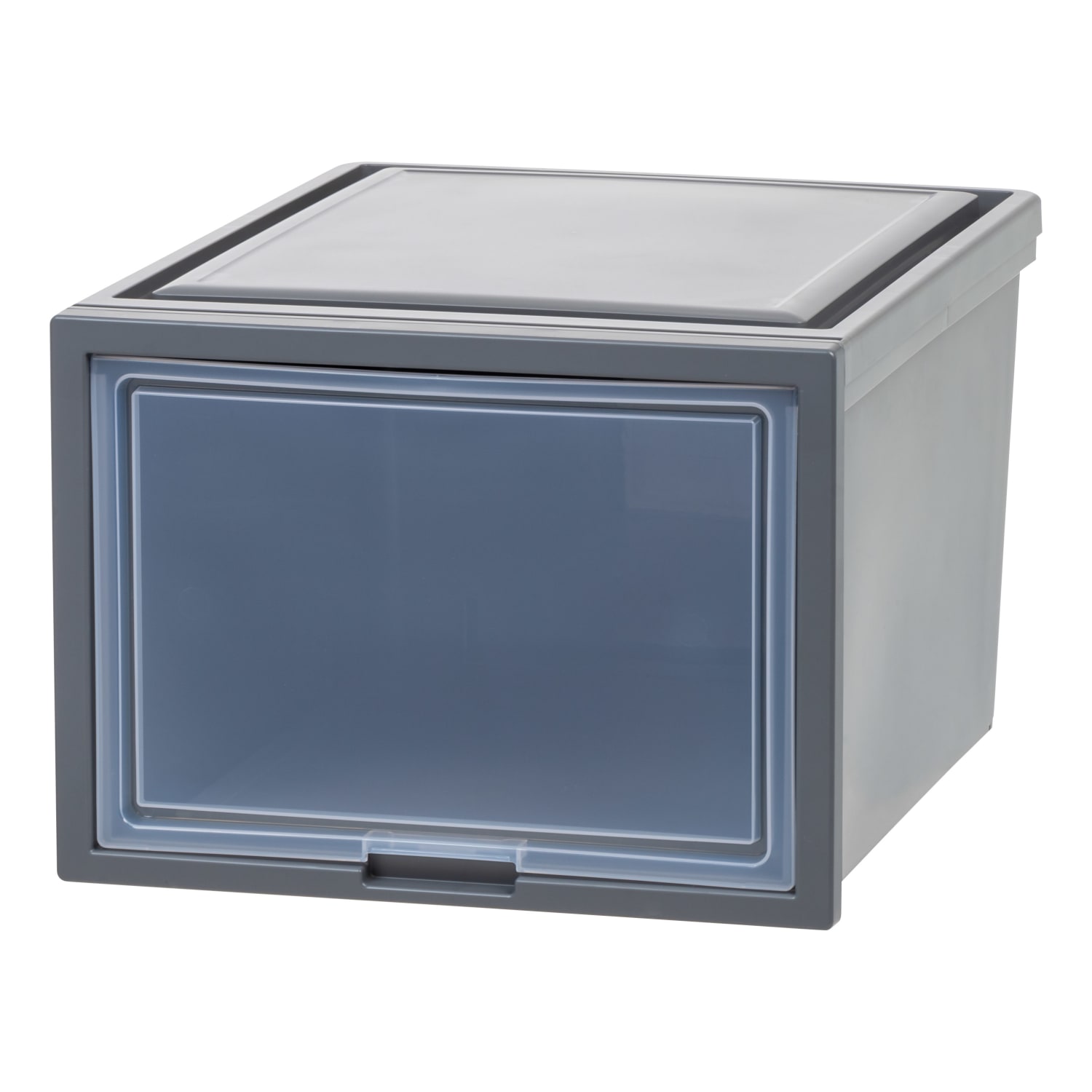 Iris Storage Bin With Sliding Door, 14-1/4in x 16-1/8in, Gray