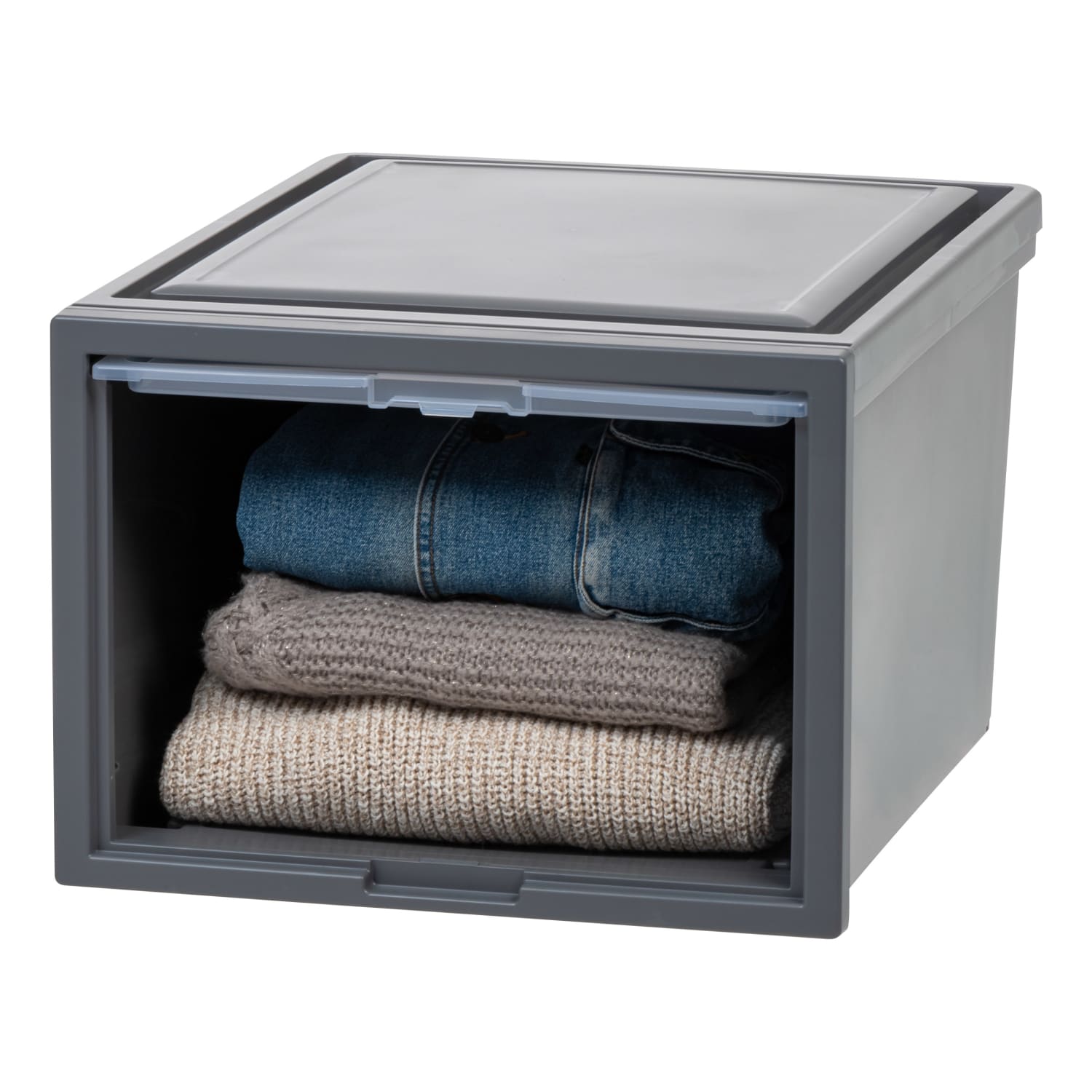 Iris Storage Bin With Sliding Door, 14-1/4in x 16-1/8in, Gray - Image 6