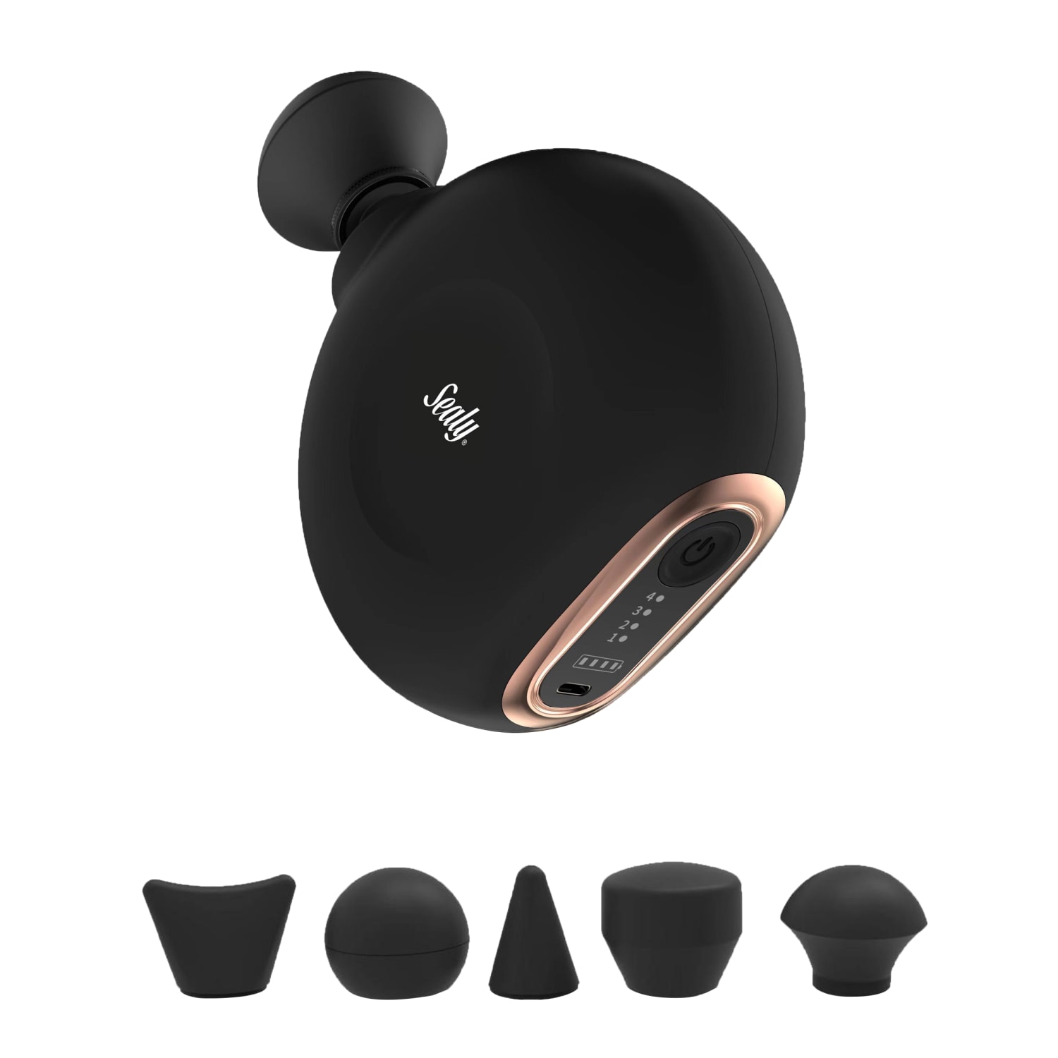 Sealy SL-HW-MA-108- BK Elite Percussion Compact Power Massage Gun, 9inH x 8inW x 3inD, Black