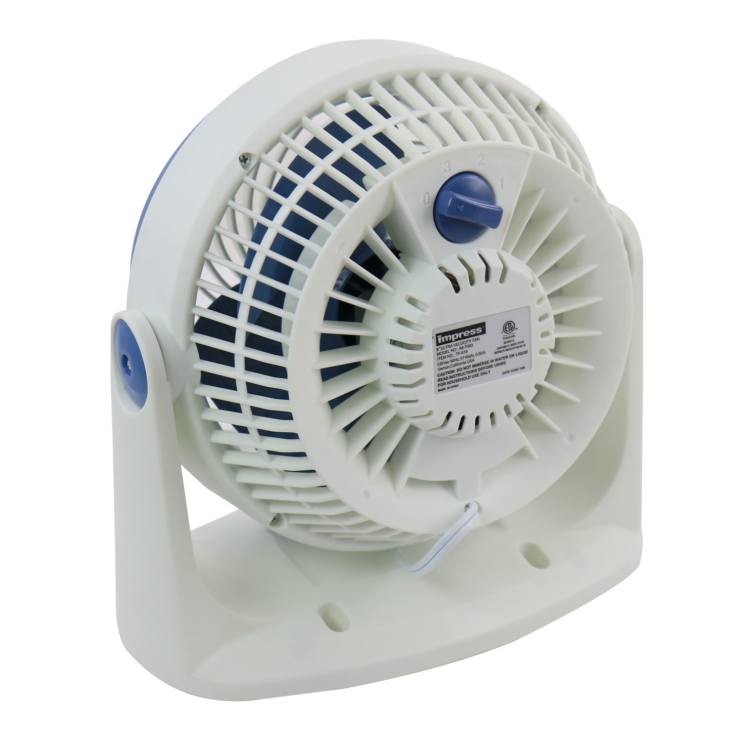Impress 8in High-Velocity Air Circulator Fan, 10-1/2inH x 8inW x 8inD - Image 3