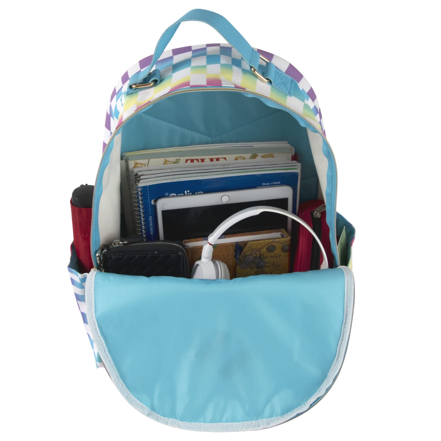 Emma & Chloe Vegan Leather Backpack, Rainbow - Image 4