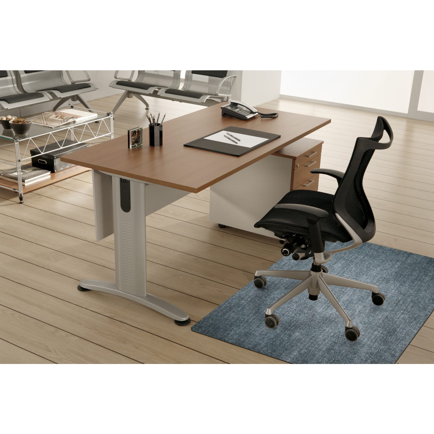 M+A Matting Desk Chair Mat, 35in x 47in, Stonewash Gray - Image 4