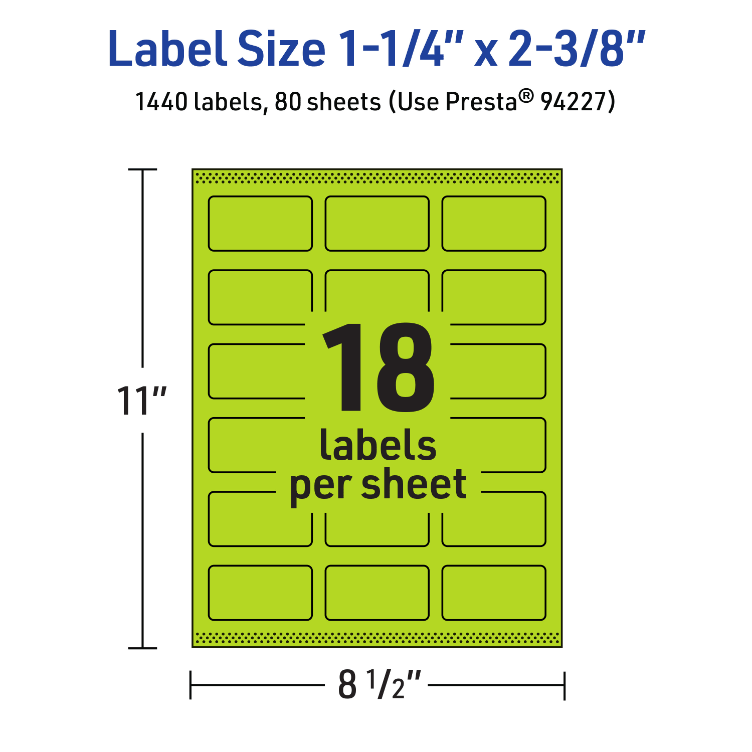 Avery Print-To-The-Edge Labels With Sure Feed Technology And Easy Peel, 94227-BGP80, Rectangle, 1-1/4in x 2-3/8in, Matte Bright Green, Pack of 1440 - Image 6
