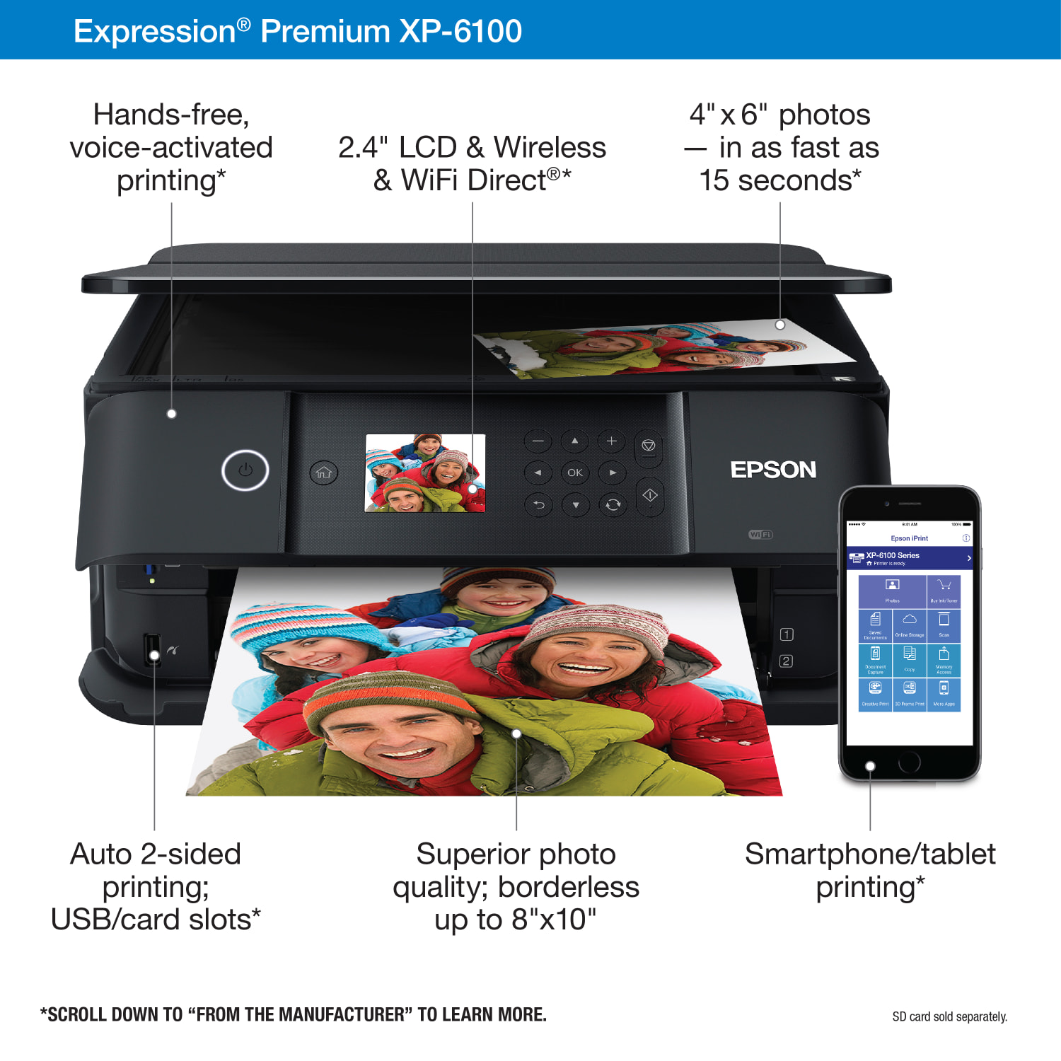 Epson Expression Premium XP-6100 Wireless Inkjet All-In-One Color Printer - Image 4