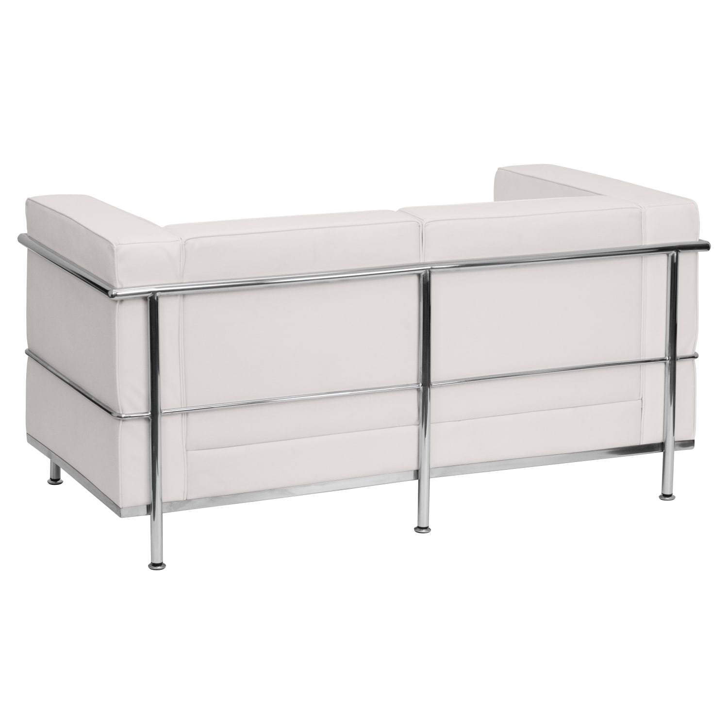 Flash Furniture HERCULES Regal Series Contemporary Leathersoft Loveseat with Double Bar Encasing Frame, Melrose White - Image 4
