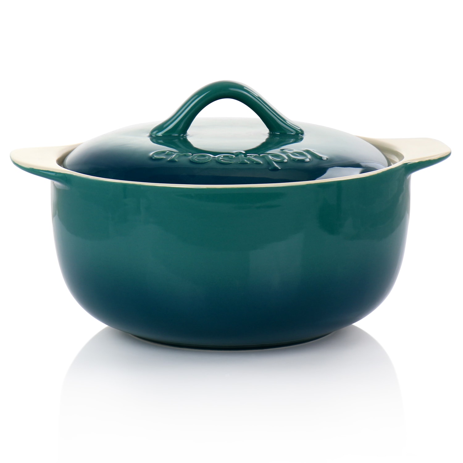 Crock-Pot Artisan 2.3-Quart Stoneware Round Casserole Dish, Gradient Teal - Image 3