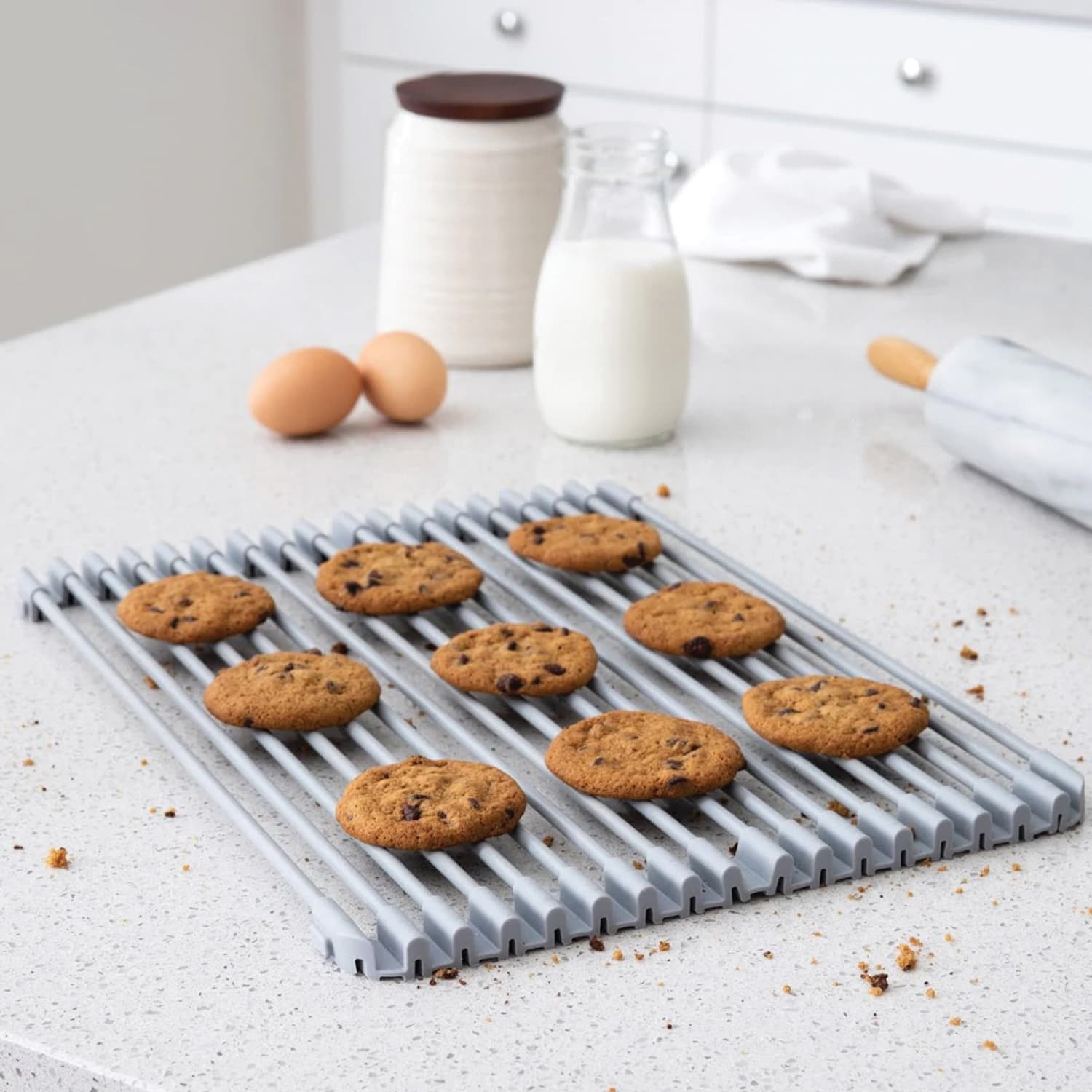 Better Houseware Multipurpose Roll-Up Rack, Small, Gray - Image 5
