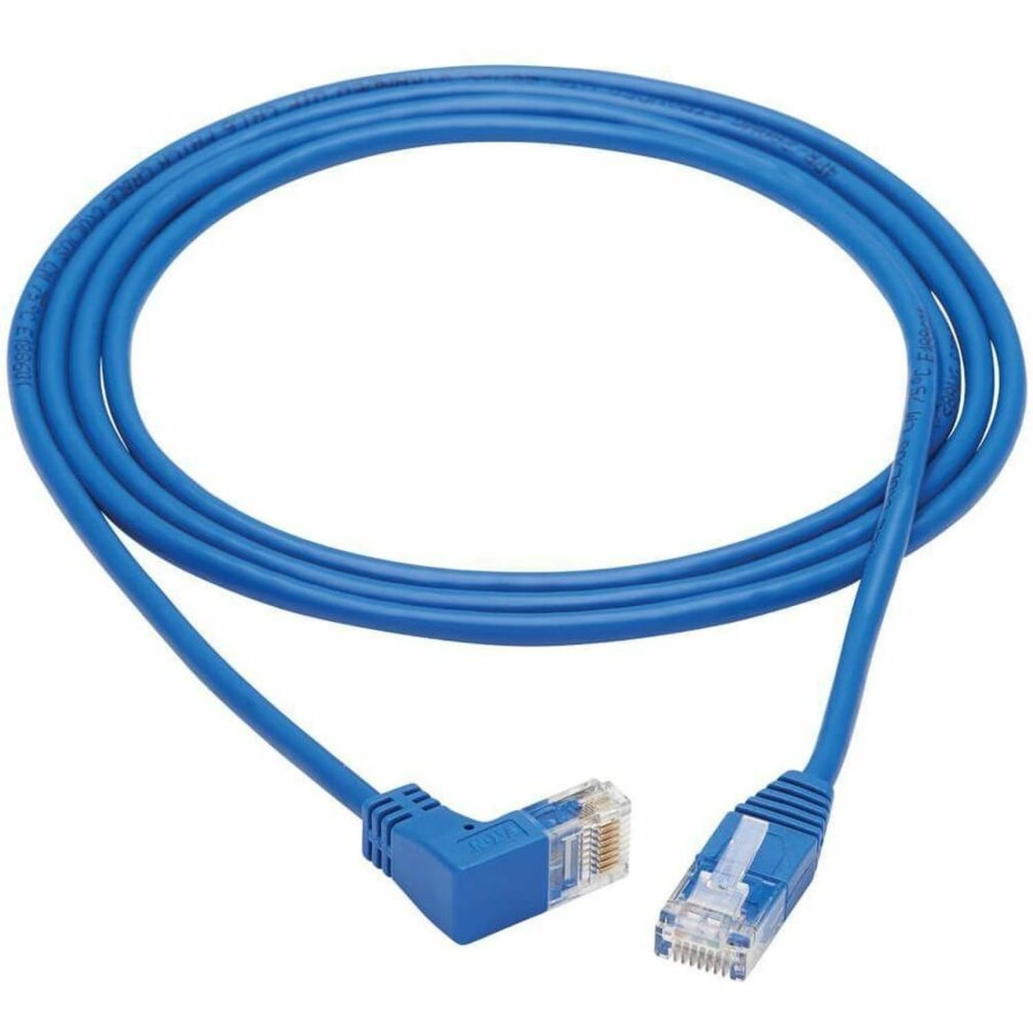 Tripp Lite Cat6 Ethernet Cable Down Right Angled Slim Molded M/M Blue 7ft - First End: 1x RJ-45 Male Network - N204S07BLDN - Image 3
