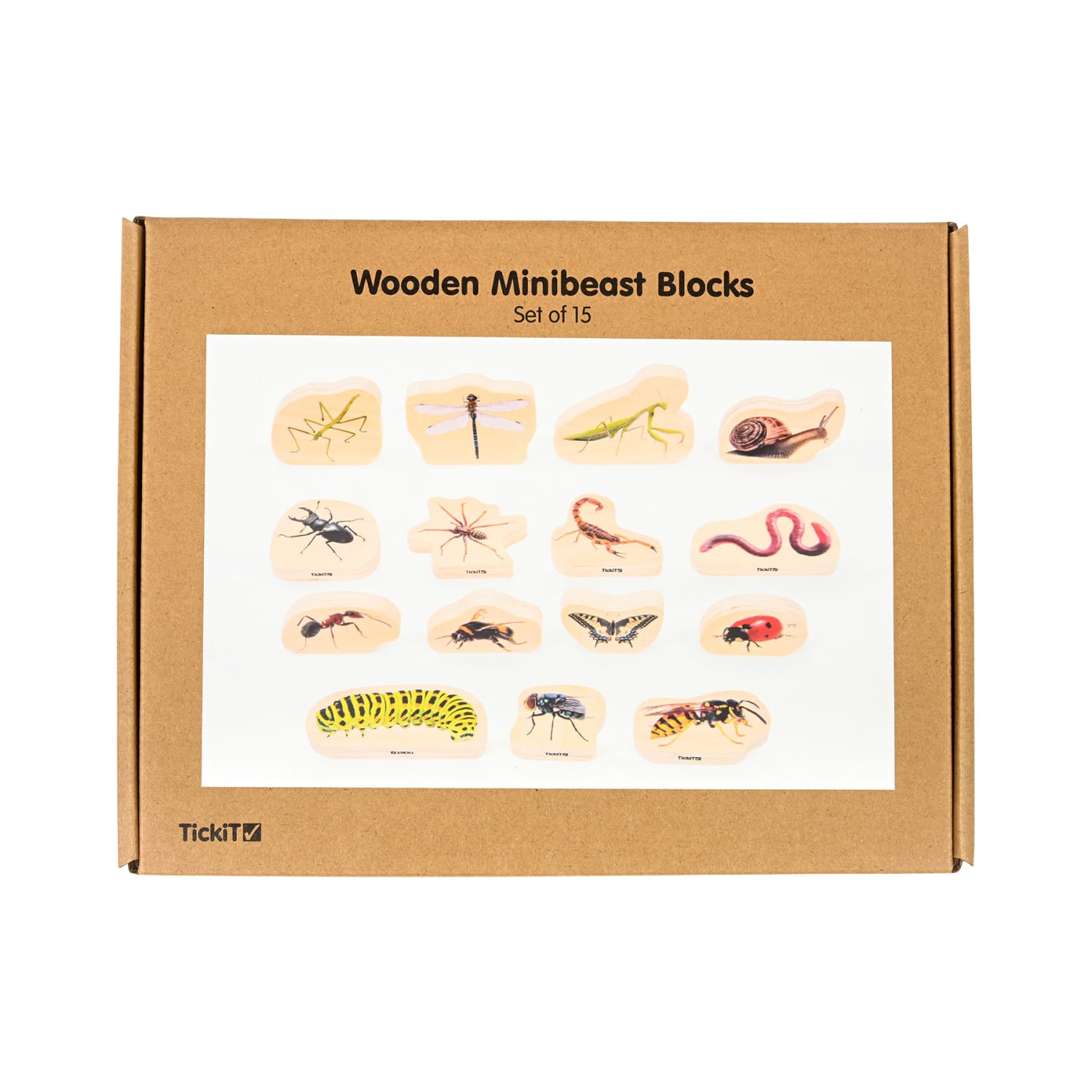 Tickit Wooden Minibeast Blocks, Set Of 15 - Image 4