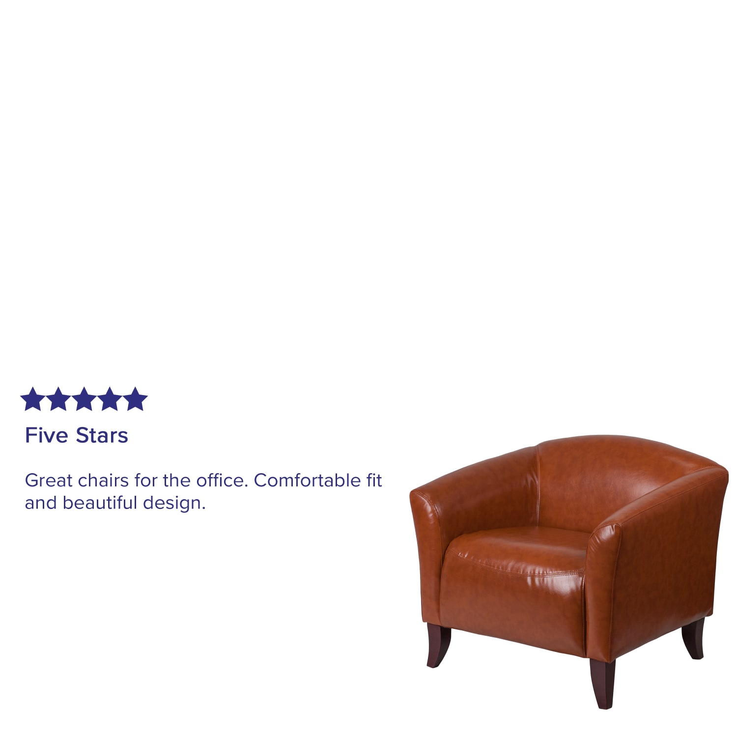 Flash Furniture HERCULES Imperial Series Reception Accent Chair, Cognac - Image 5