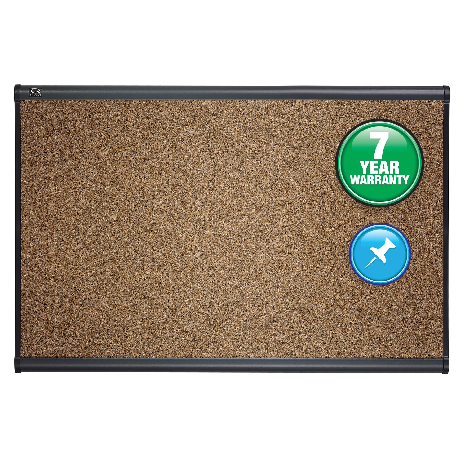 Quartet Select Prestige Color Cork Bulletin Board, 36in x 48in, Aluminum Frame With Graphite Finish - Image 3