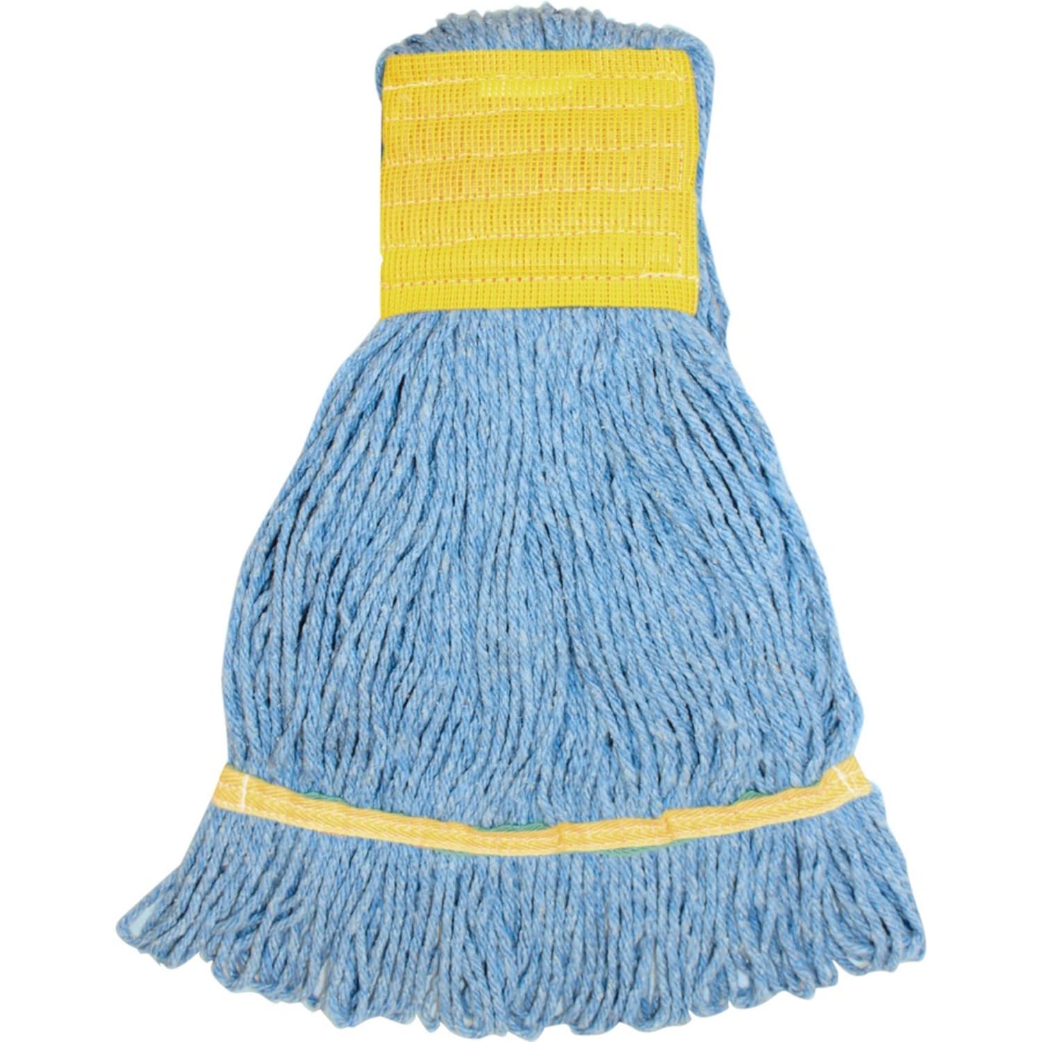 Genuine Joe Wide Band Small Mophead - Rayon, Cotton - Blue - 12 / Carton - Image 3