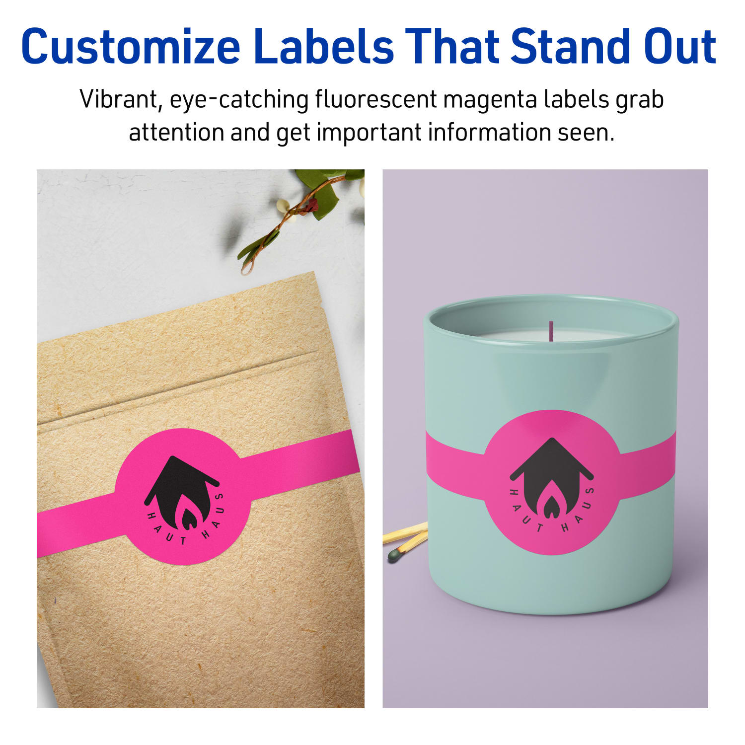 Avery Printable Labels With Sure Feed Technology, 94117-NMP20, Cigar, 2-3/8in x 8in, Matte Neon Magenta, Pack of 60 - Image 4