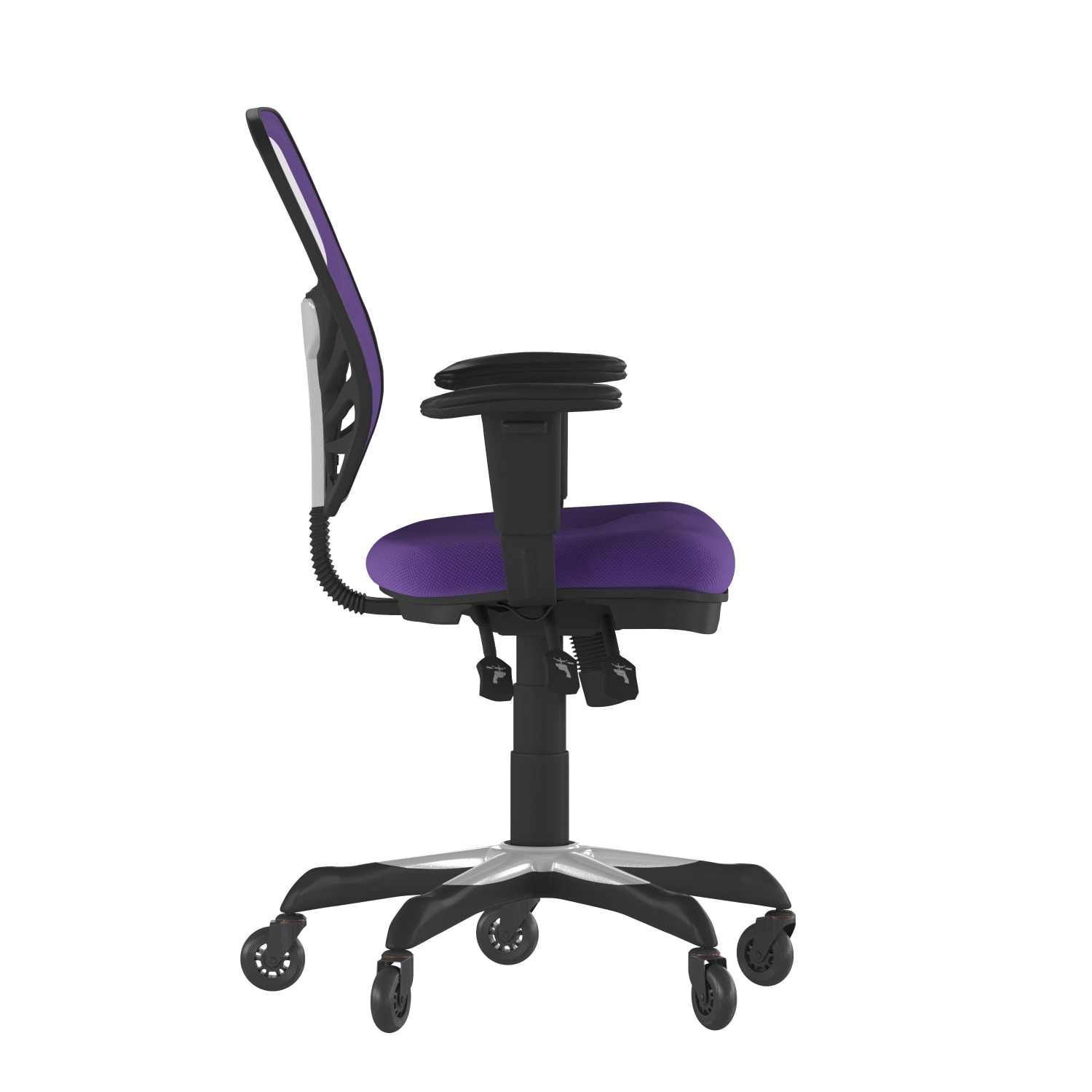 Flash Furniture Nicholas Ergonomic Mesh Mid-Back Multifunction Executive Swivel Office Chair, Purple/Black - Image 9
