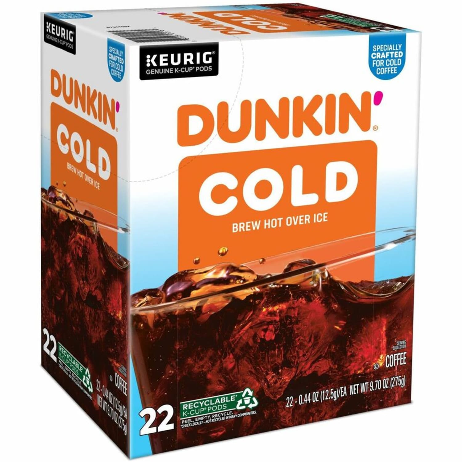 Dunkin Brew K-Cup, Pod Over Ice, Keurig Single Serve K-Cup Pods, 22 Count - Smooth - K-Cup, Pod - Roasted, Arabica - Kosher - 22 / Pack - Image 5