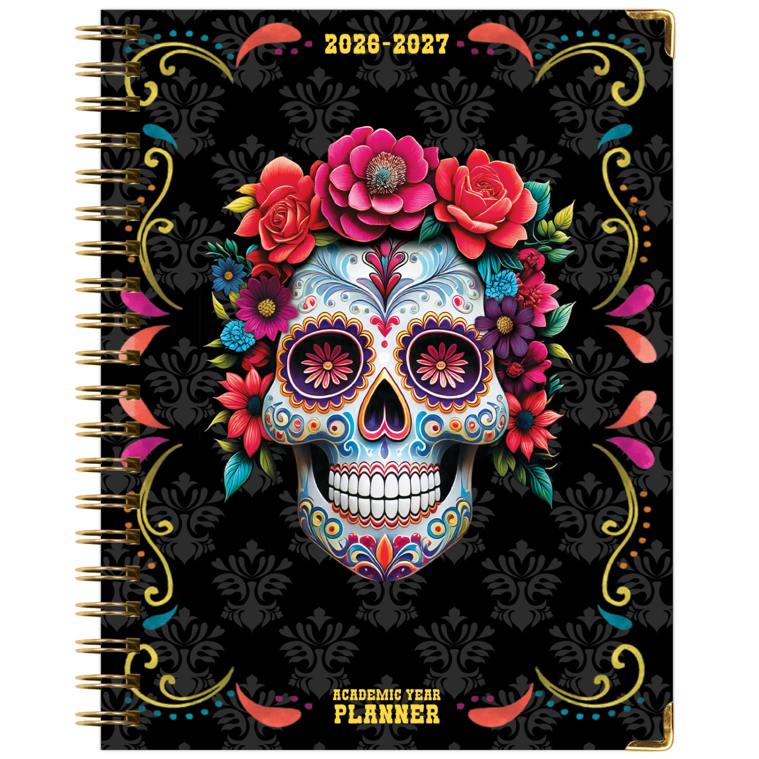 2026-2027 Excello Brands 14-Month Academic Year Hardcover Weekly/Monthly Fashion Planner, 8-1/2in x 11in, Sugar Skull, May To June, Total Qty 1