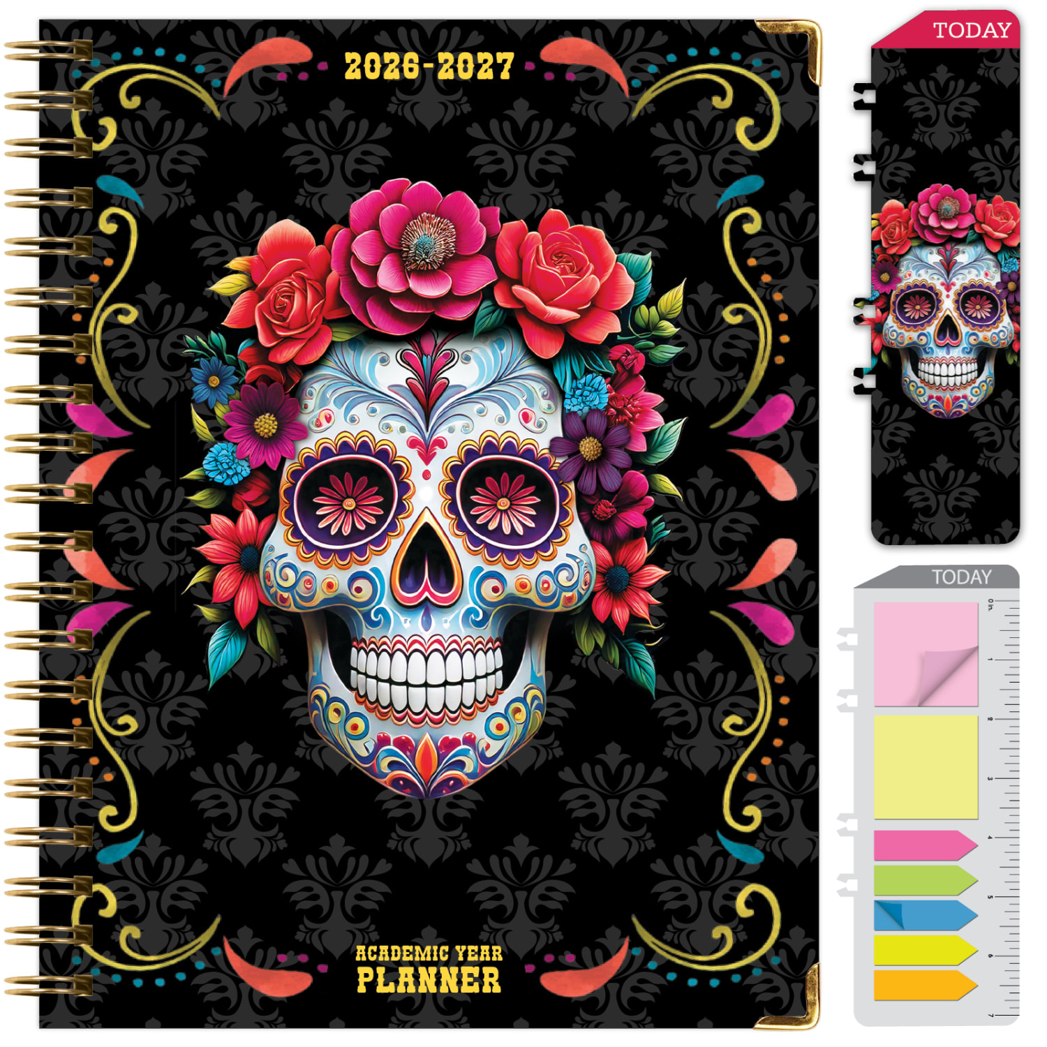 2026-2027 Excello Brands 14-Month Academic Year Hardcover Weekly/Monthly Fashion Planner, 8-1/2in x 11in, Sugar Skull, May To June, Total Qty 1 - Image 3