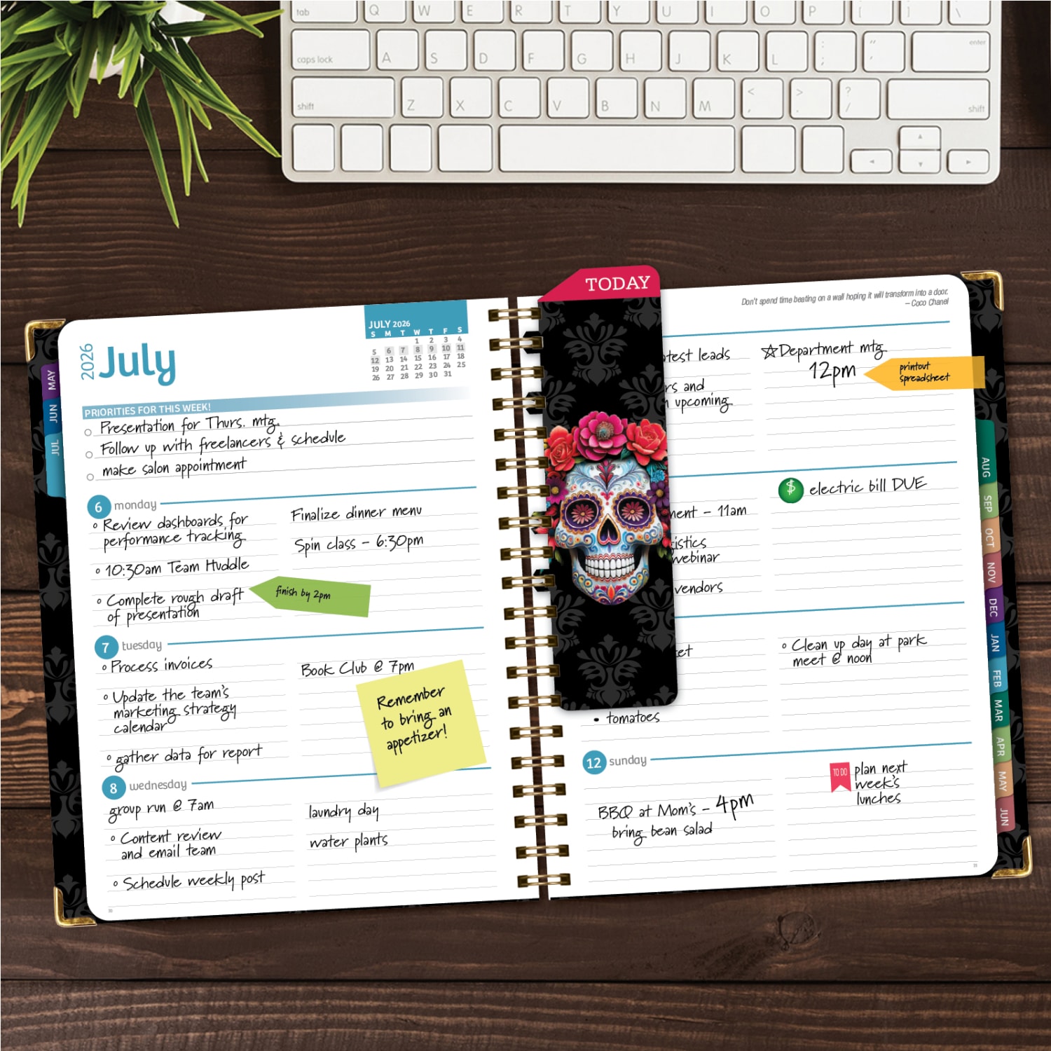 2026-2027 Excello Brands 14-Month Academic Year Hardcover Weekly/Monthly Fashion Planner, 8-1/2in x 11in, Sugar Skull, May To June, Total Qty 1 - Image 4