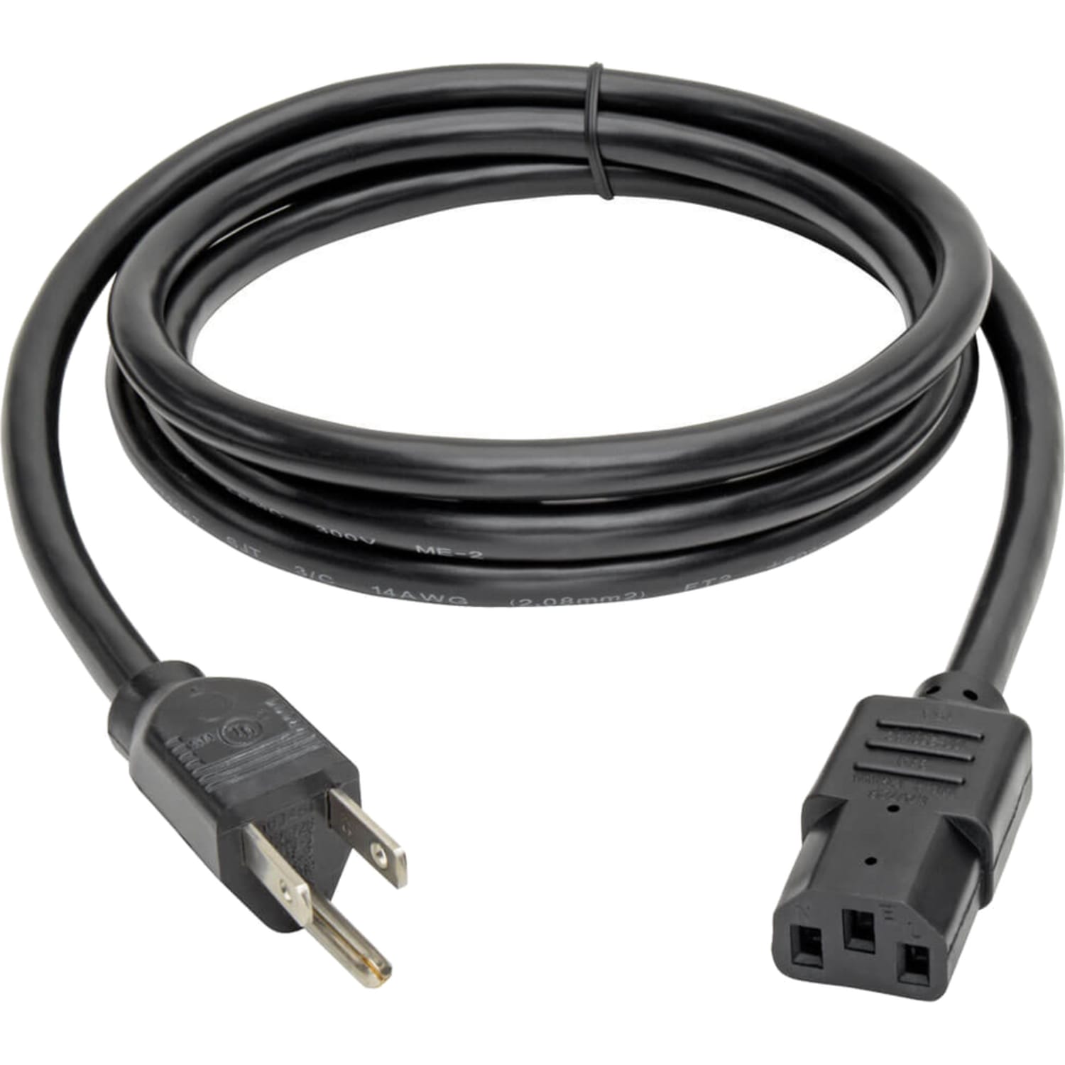 Eaton Tripp Lite Series Computer Power Cord, Right-Angle NEMA 5-15P to C13 - Heavy-Duty, 15A, 125V, 14 AWG, 6 ft. (1.83 m), Black - Power cable - NEMA 5-15P right-angled to power IEC 60320 C13 - 125 V - 15 A - 6 ft - black - North America - Image 3