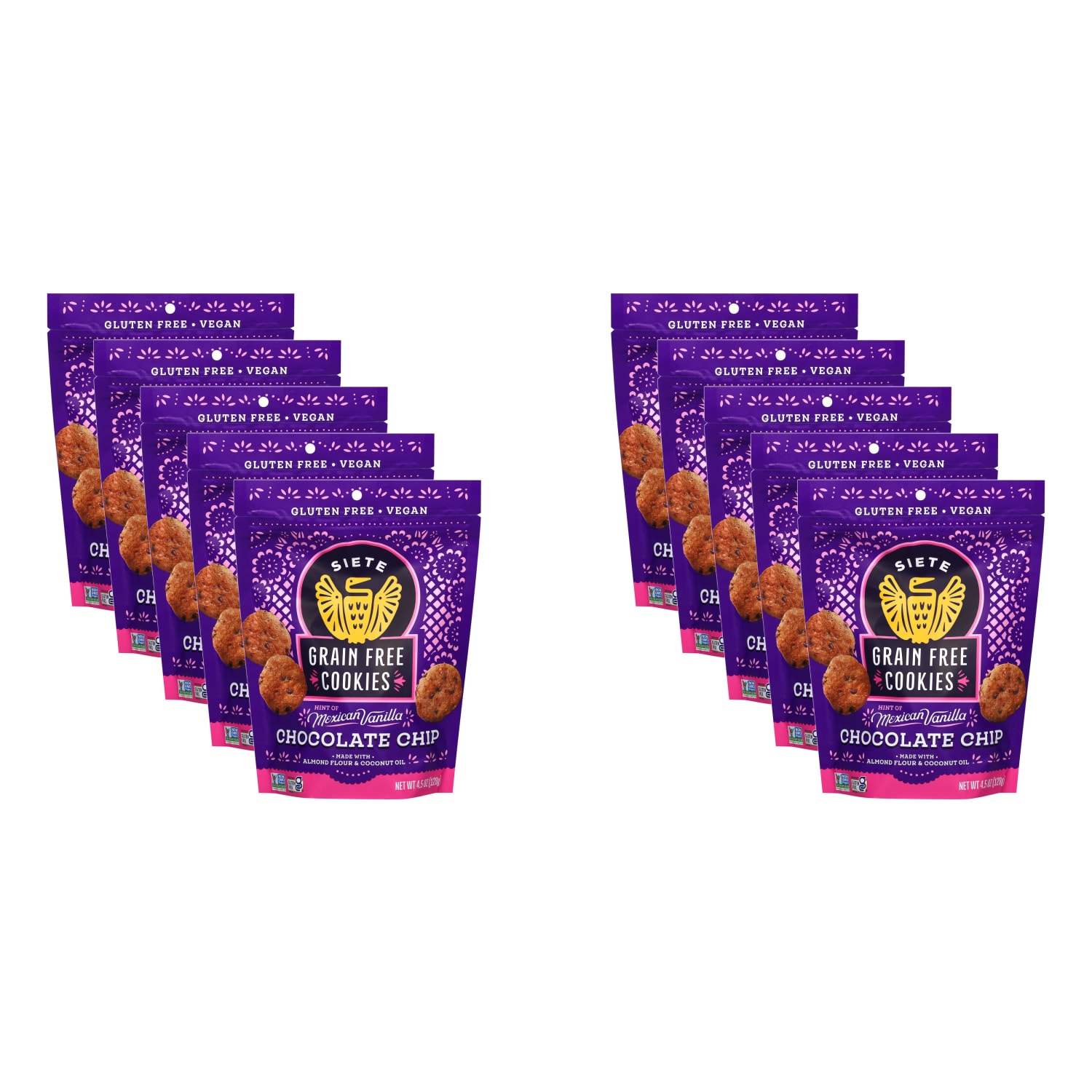 Siete Grain-Free Mexican Vanilla Chocolate Chip Cookies, 4.5 Oz, Total Qty 10 - Image 5