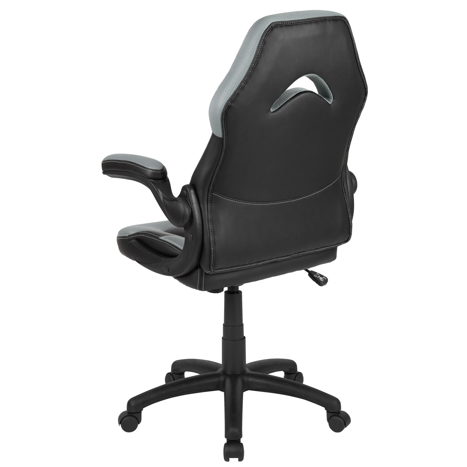 Flash Furniture X10 Ergonomic LeatherSoft Faux Leather High Back Racing Gaming Chair With Flip Up Arms GrayBlack PopularChairscom