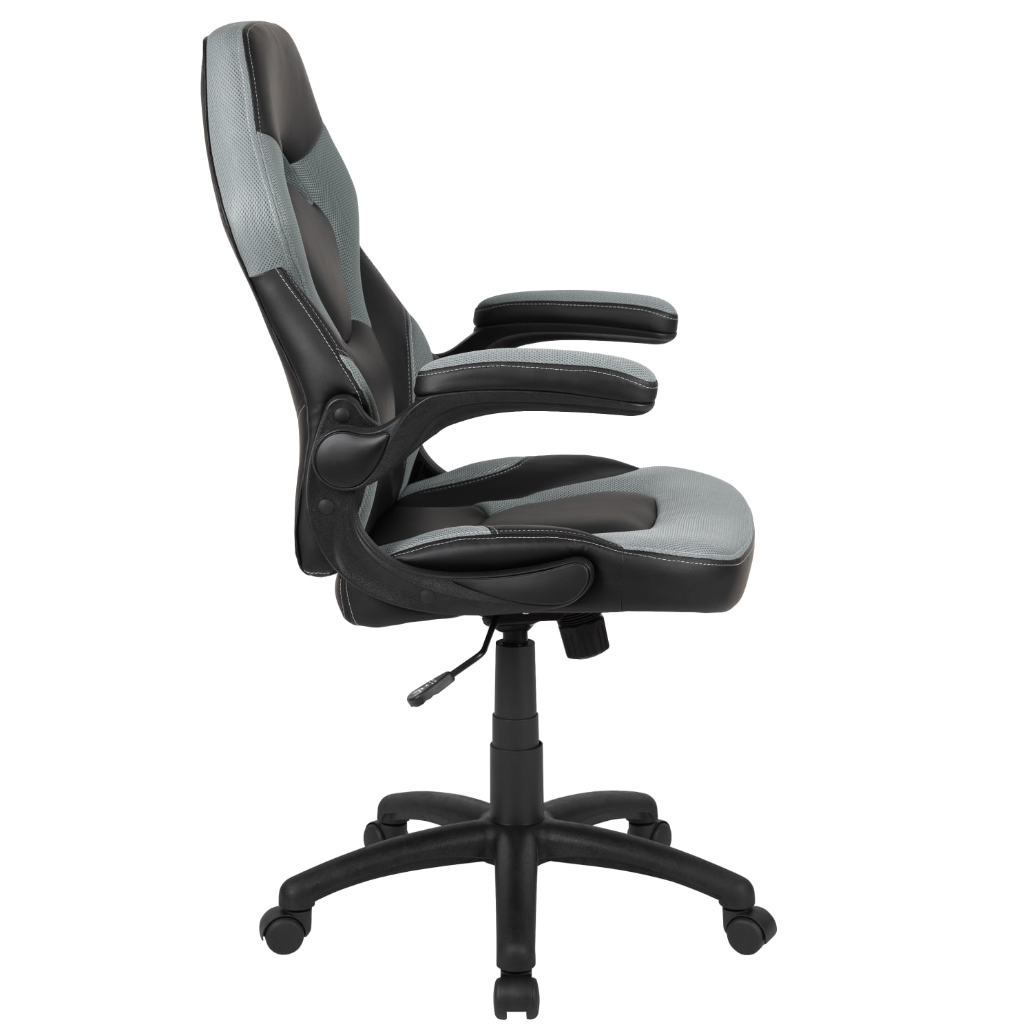 Flash Furniture X10 Ergonomic LeatherSoft Faux Leather High Back Racing Gaming Chair With Flip Up Arms GrayBlack PopularChairscom