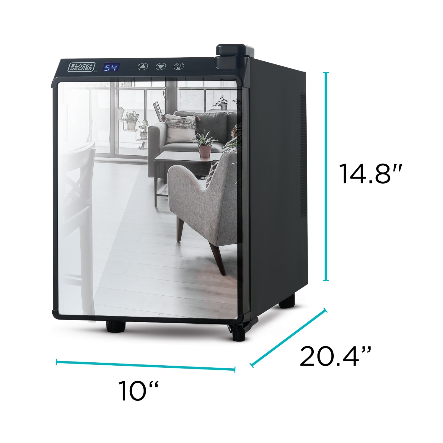 Black+Decker Wine Cellar, 6-Bottle, Mirrored Glass - Image 6
