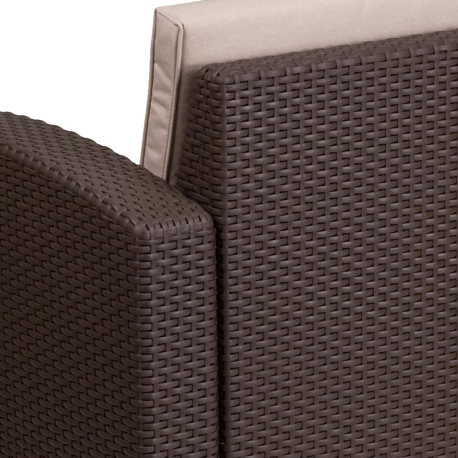 Flash Furniture Faux Rattan Outdoor Chair With Curved Arms And All-Weather Cushion, Chocolate Brown - Image 8