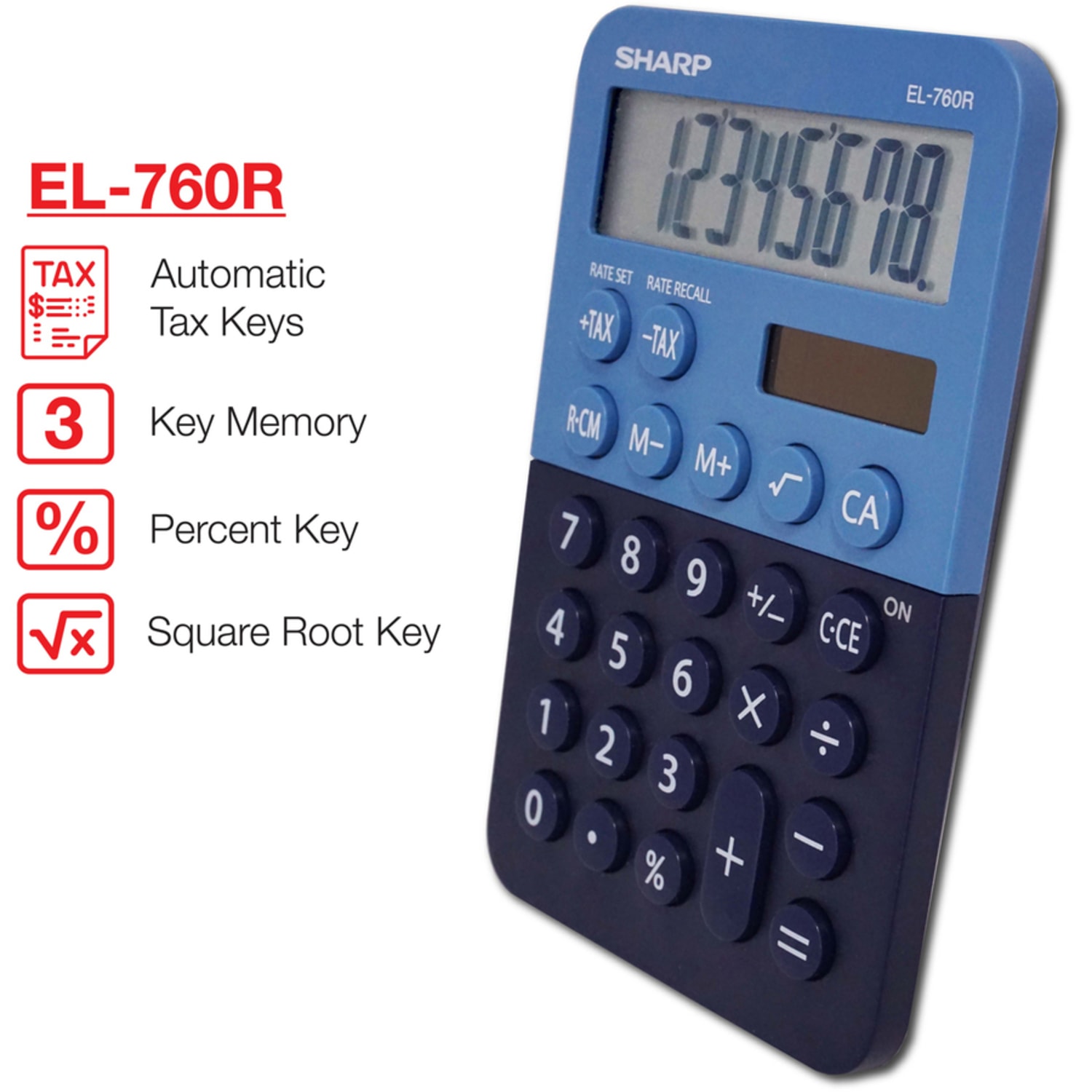 Sharp EL-760RBBL Desktop Calculator - Image 5